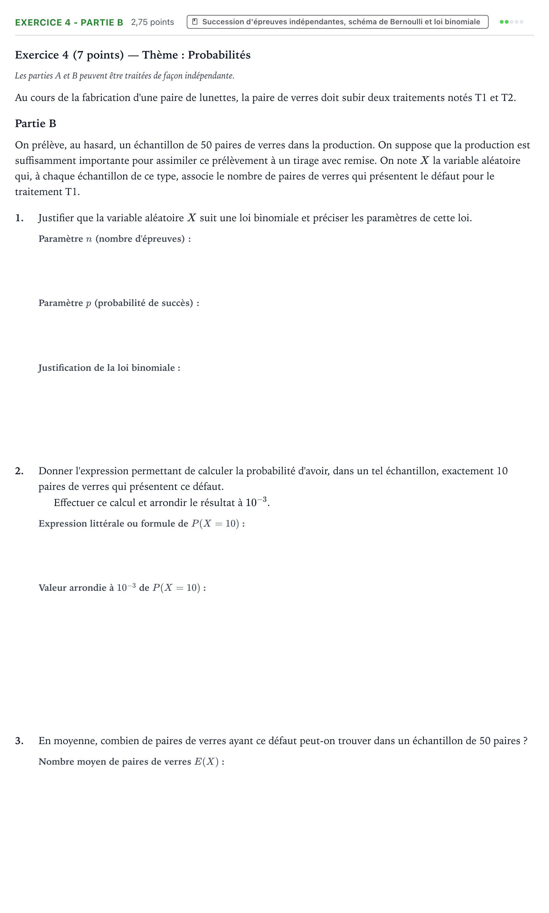 Énoncé: Exercice 4 - Partie B · Bac Mathématiques Centres étrangers (Afrique) 2022 (jour 1)