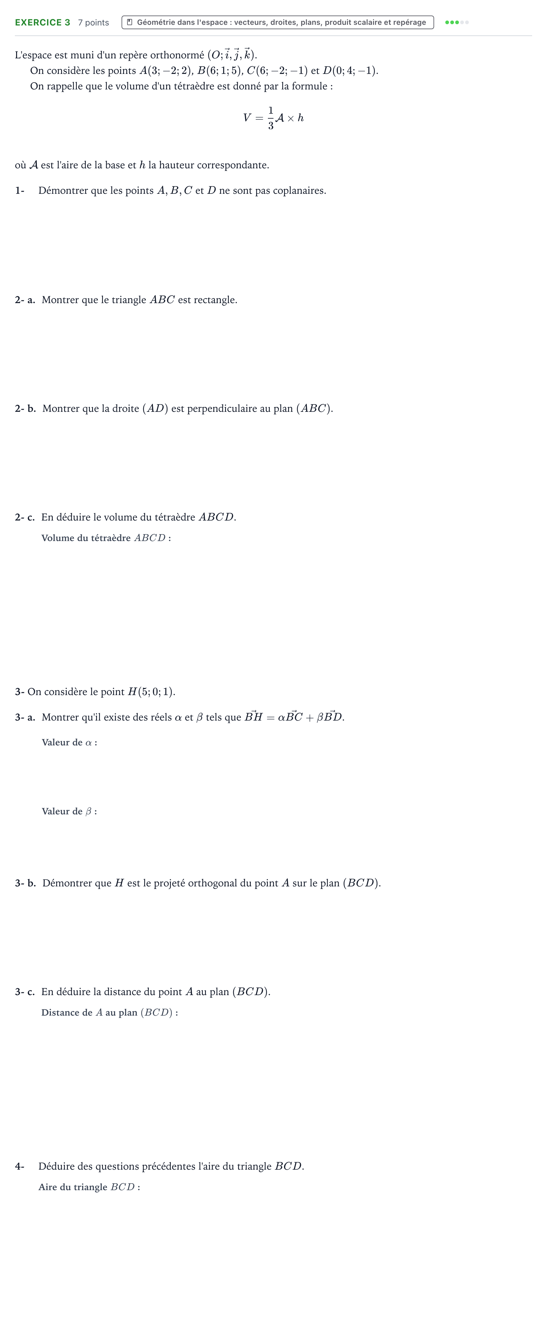 Énoncé: Exercice 3 · Bac Mathématiques Centres étrangers (Afrique) 2022 (jour 2)