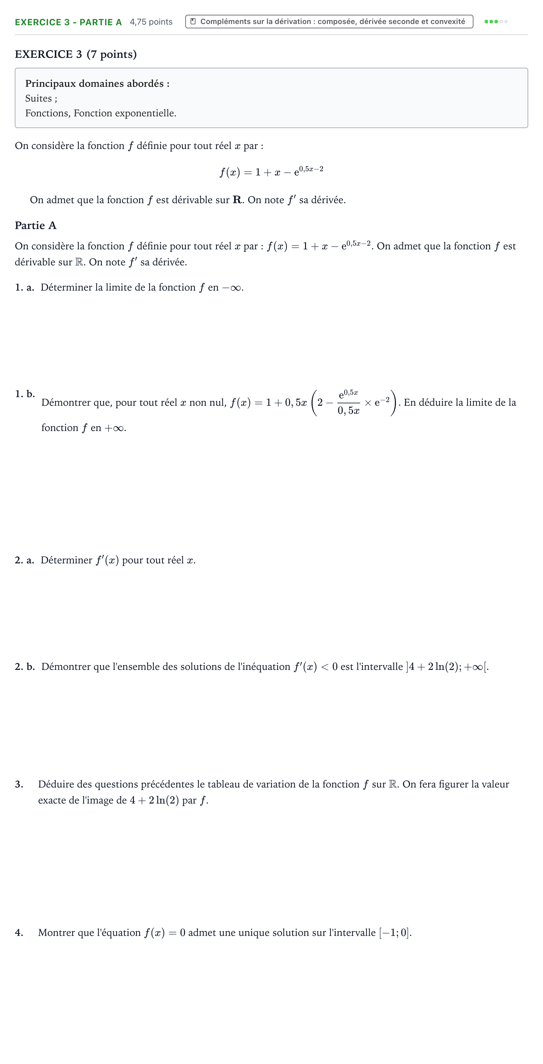 Énoncé: Exercice 3 - Partie A · Bac Mathématiques Mayotte-Liban 2022 (jour 1)