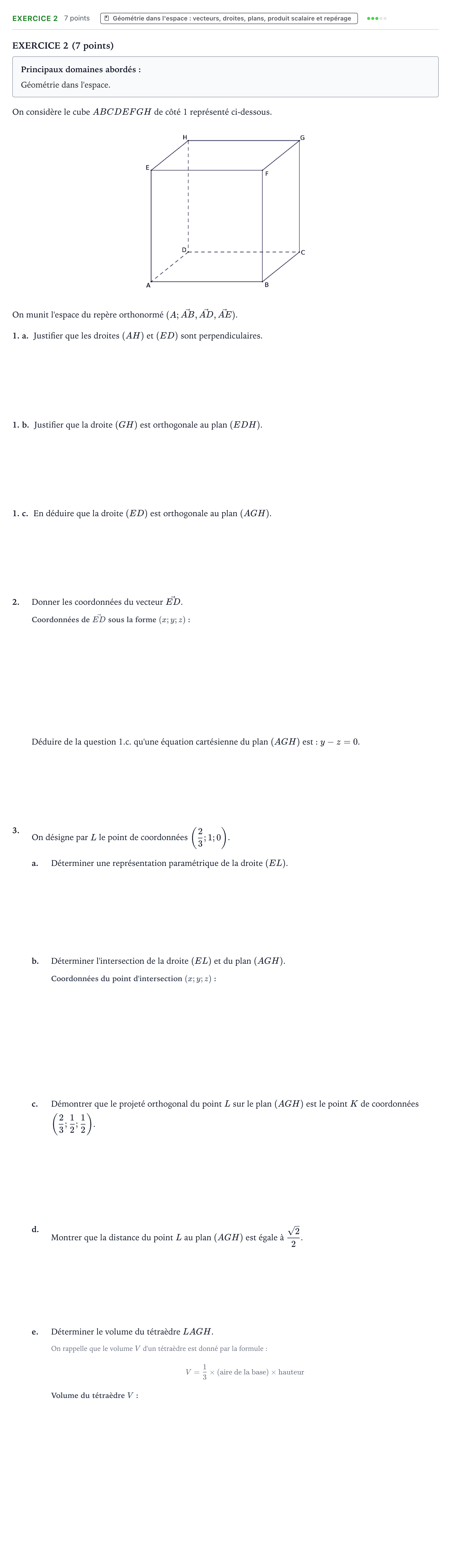 Énoncé: Exercice 2 · Bac Mathématiques Mayotte-Liban 2022 (jour 2)