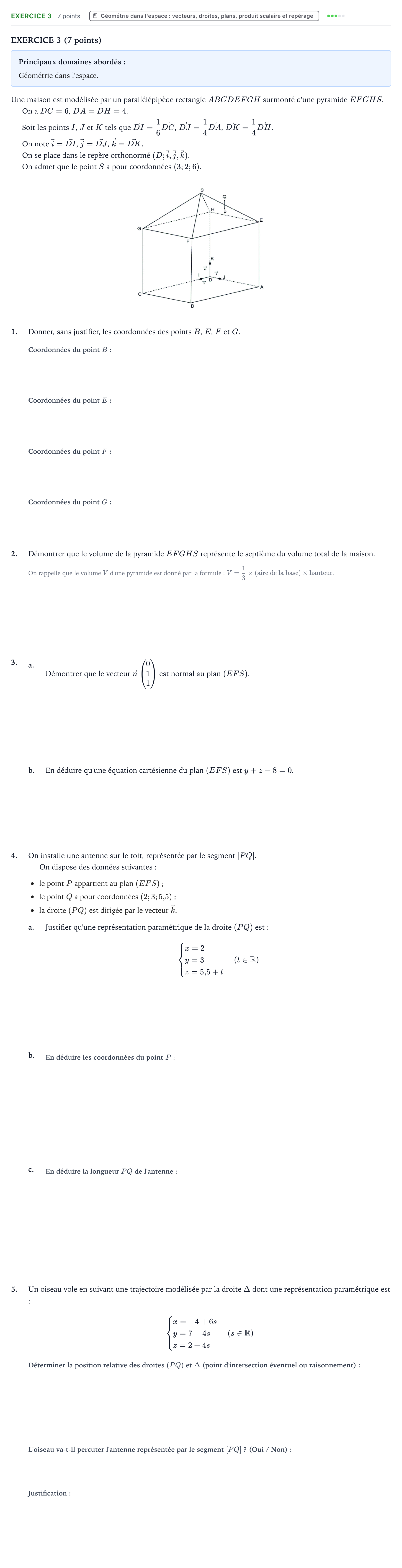 Énoncé: Exercice 3 · Bac Mathématiques Nouvelle-Calédonie 2022 (jour 2)