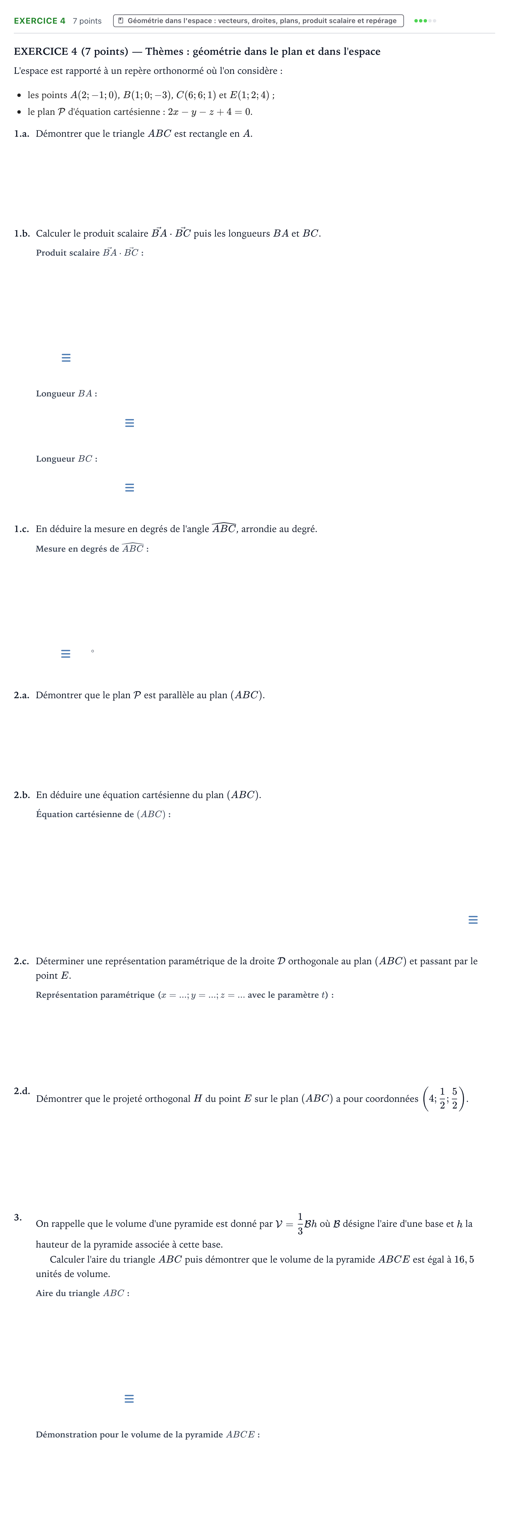 Énoncé: Exercice 4 · Bac Mathématiques Polynésie 2022 (jour 1)