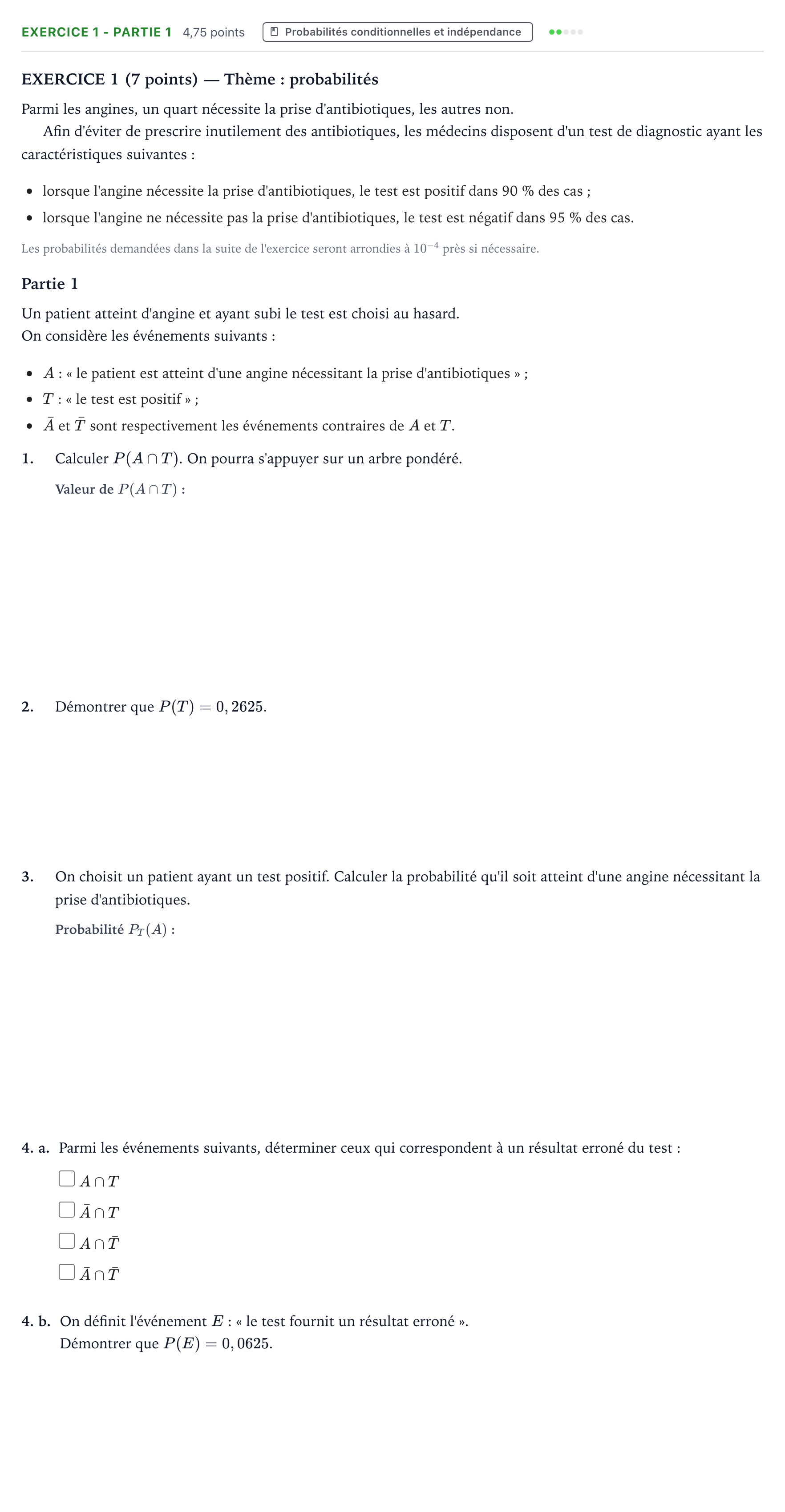 Énoncé: Exercice 1 - Partie 1 · Bac Mathématiques Polynésie jour 1 - Remplacement 2022