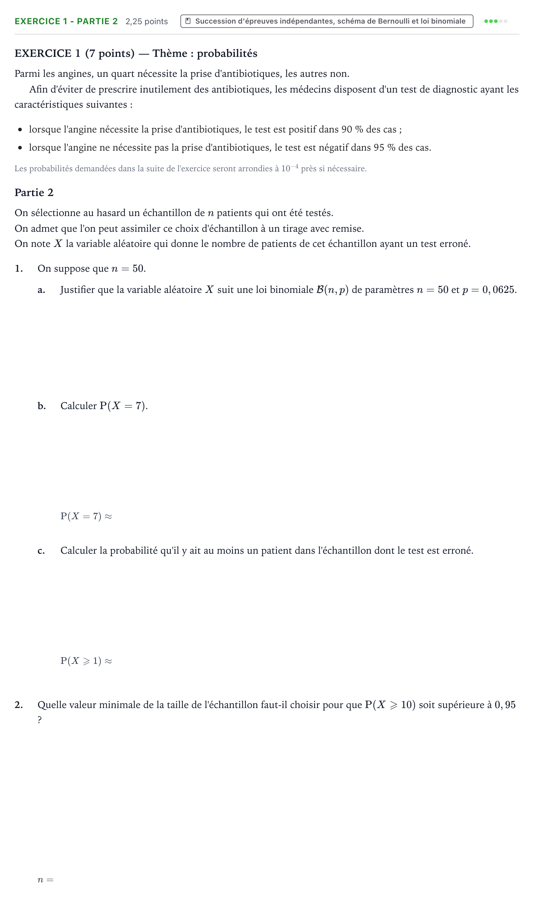 Énoncé: Exercice 1 - Partie 2 · Bac Mathématiques Polynésie jour 1 - Remplacement 2022