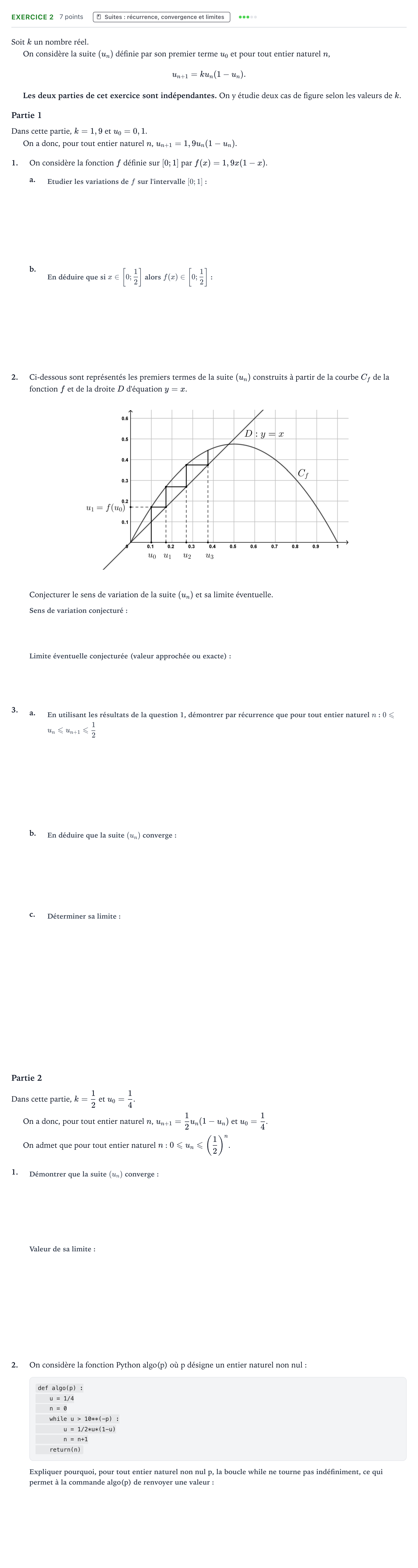 Énoncé: Exercice 2 · Bac Mathématiques Polynésie jour 1 - Remplacement 2022