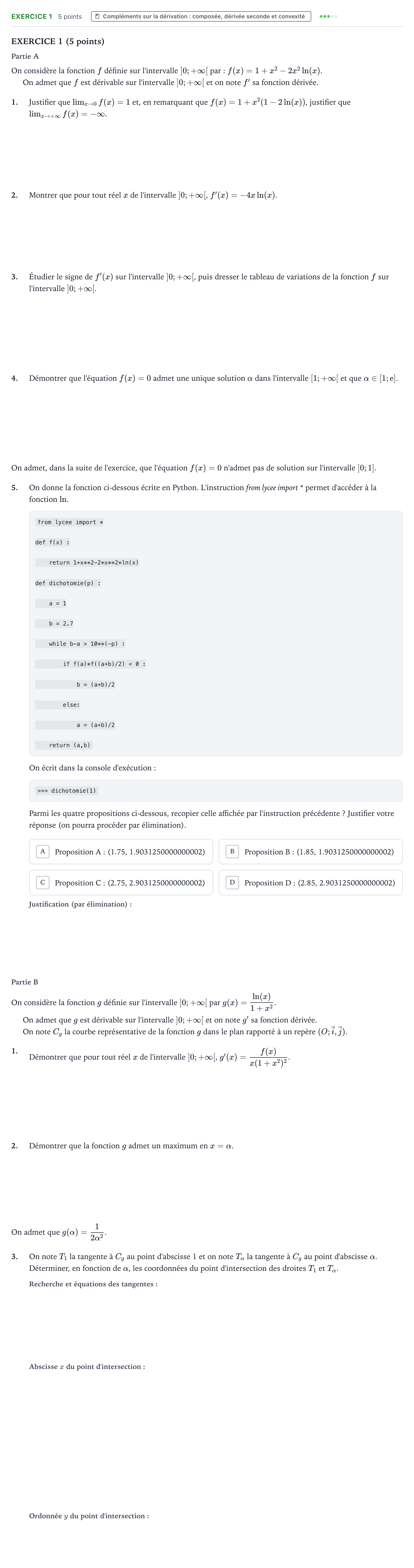 Énoncé: Exercice 1 · Bac Mathématiques Amérique du Sud 2023 (jour 1)