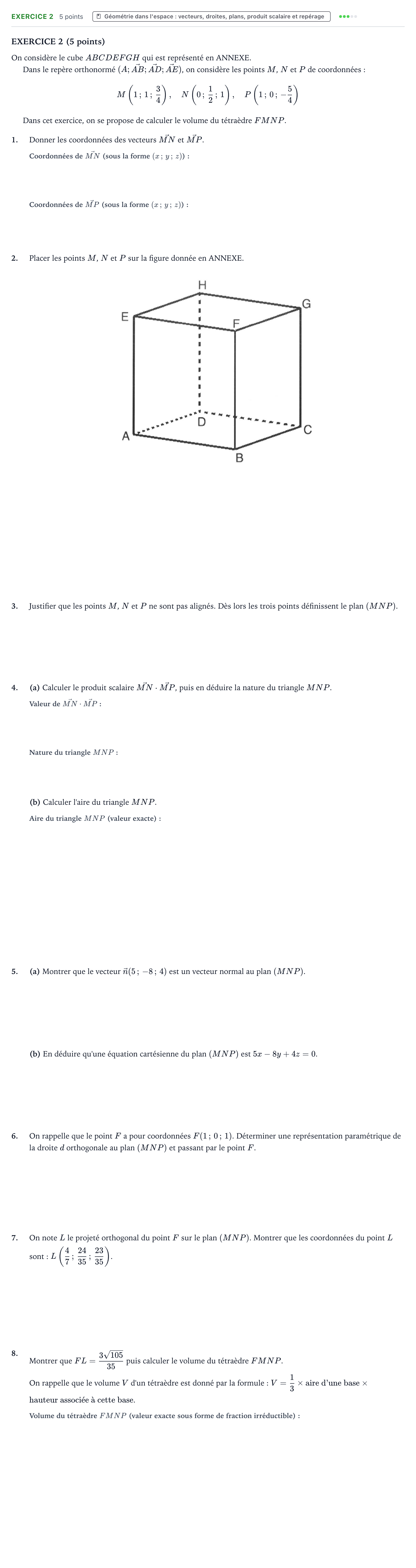 Énoncé: Exercice 2 · Bac Mathématiques Asie 2023 (jour 1)