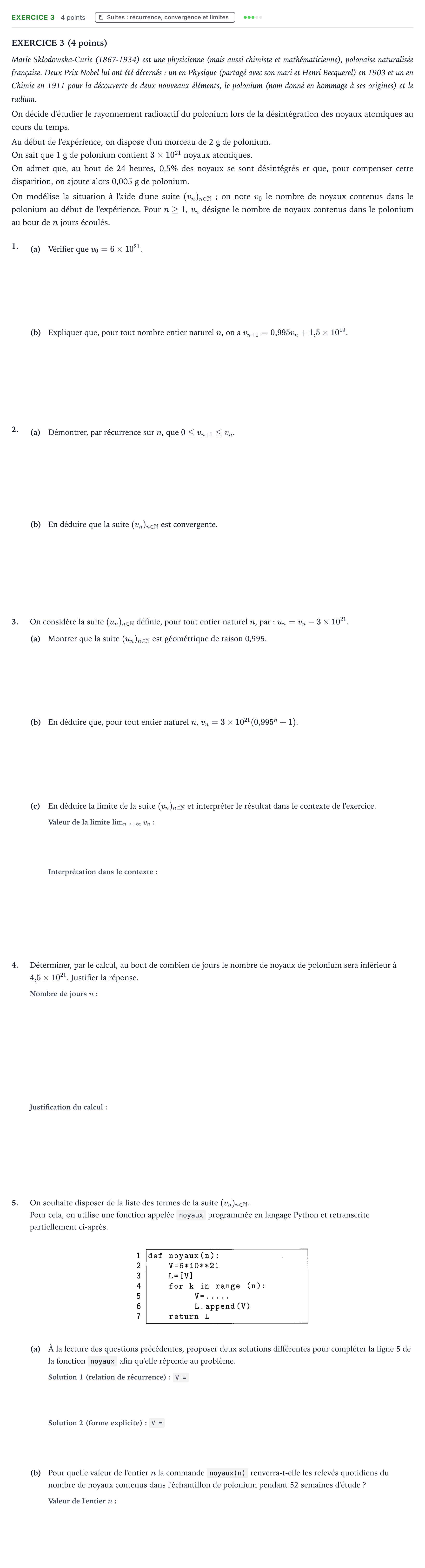 Énoncé: Exercice 3 · Bac Mathématiques Asie 2023 (jour 2)