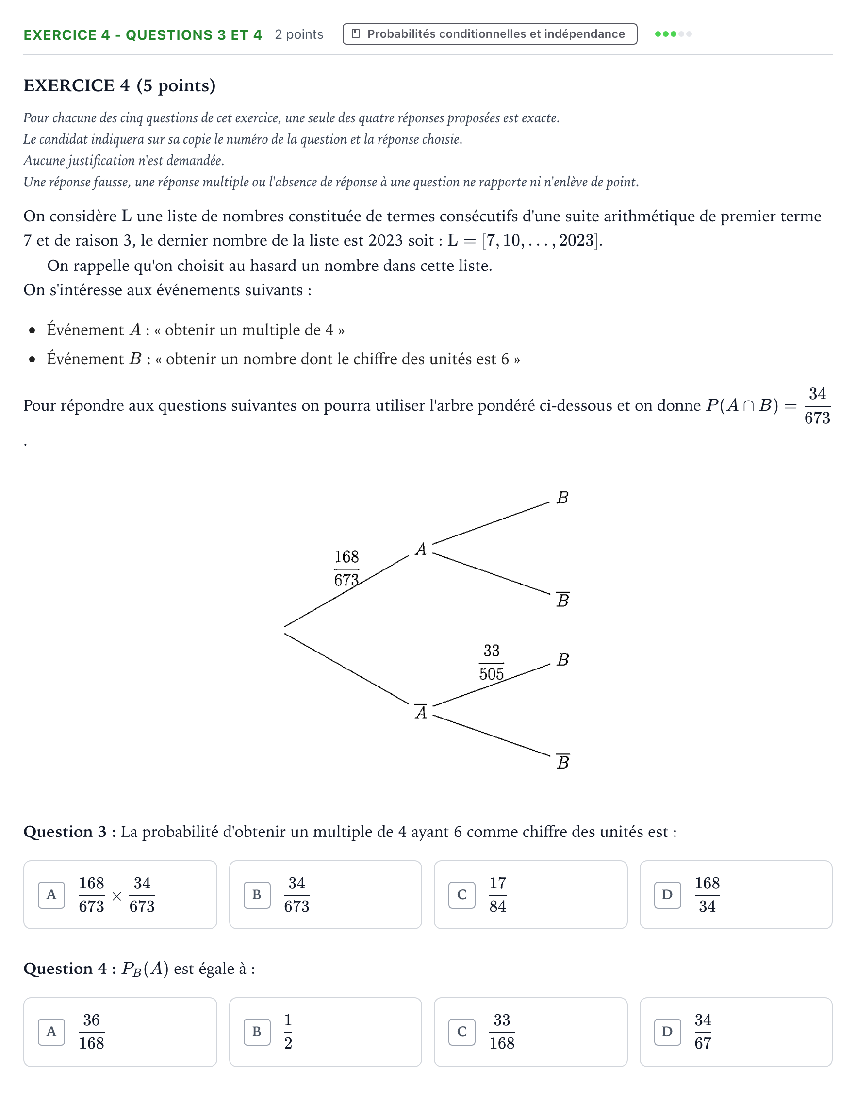 Énoncé: Exercice 4 - Questions 3 et 4 · Bac Mathématiques Asie 2023 (jour 2)