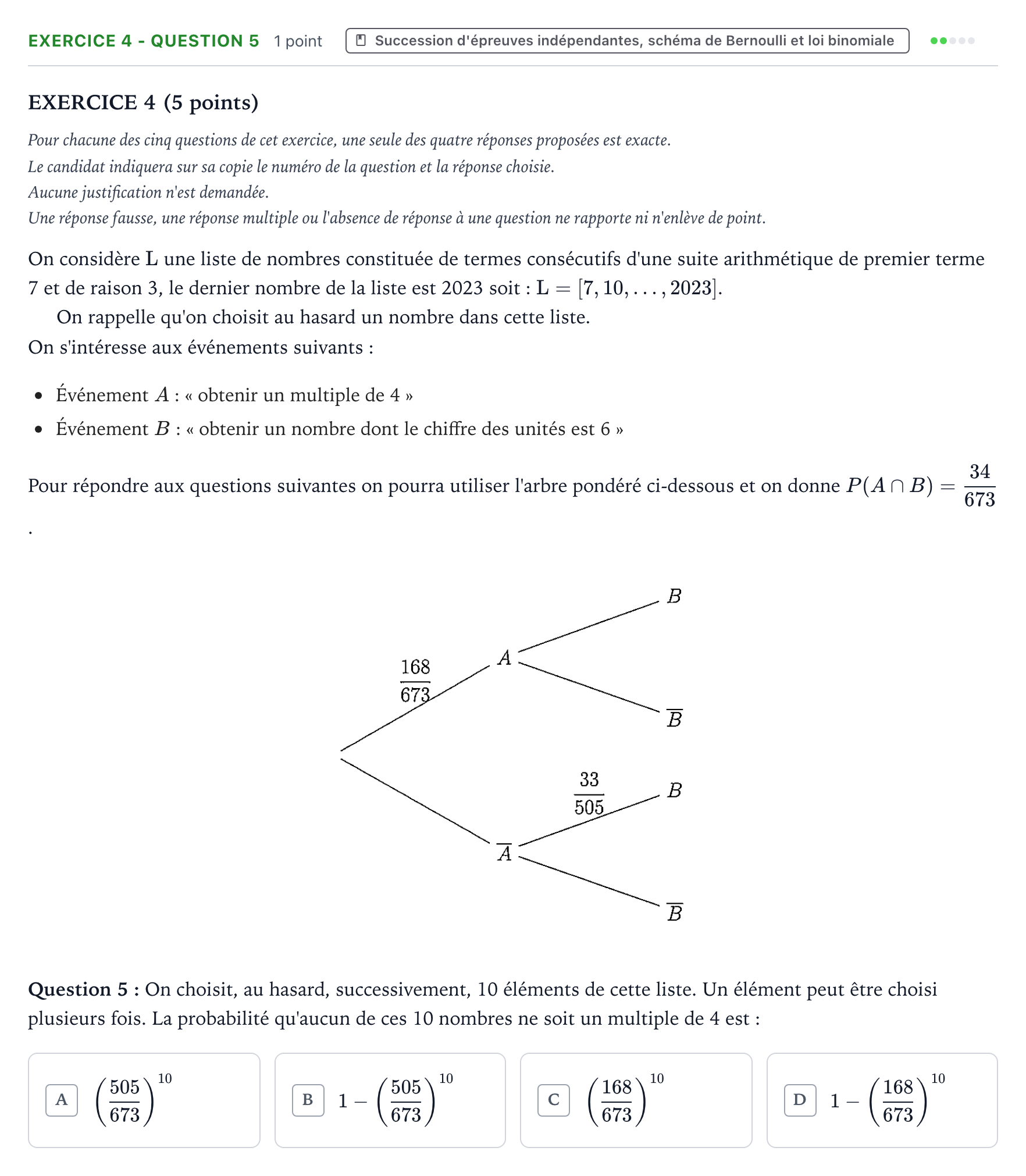 Énoncé: Exercice 4 - Question 5 · Bac Mathématiques Asie 2023 (jour 2)