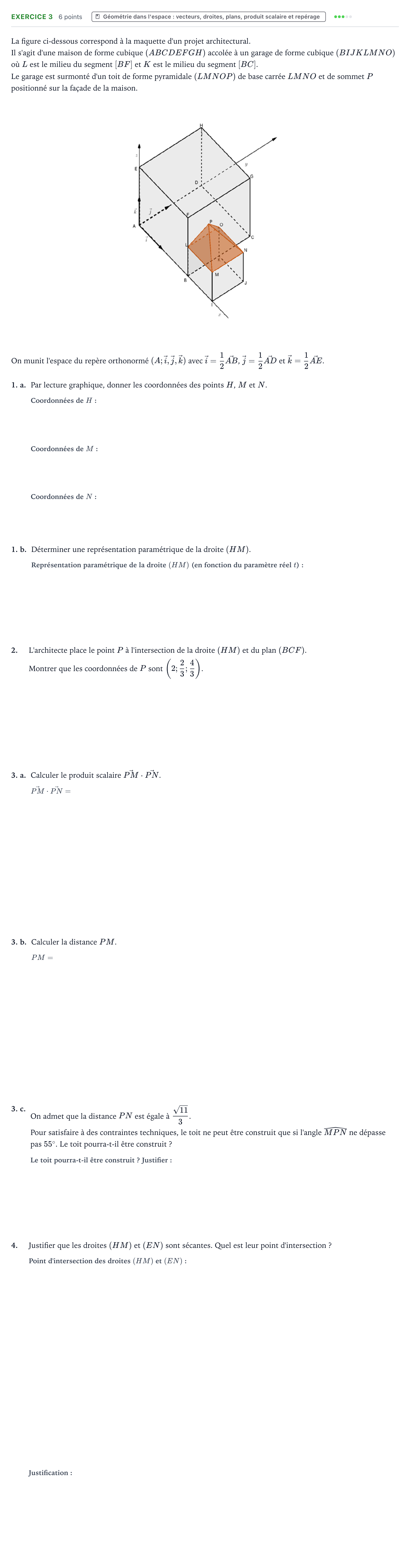Énoncé: Exercice 3 · Bac Mathématiques Centres étrangers (Afrique) 2023 (jour 2)