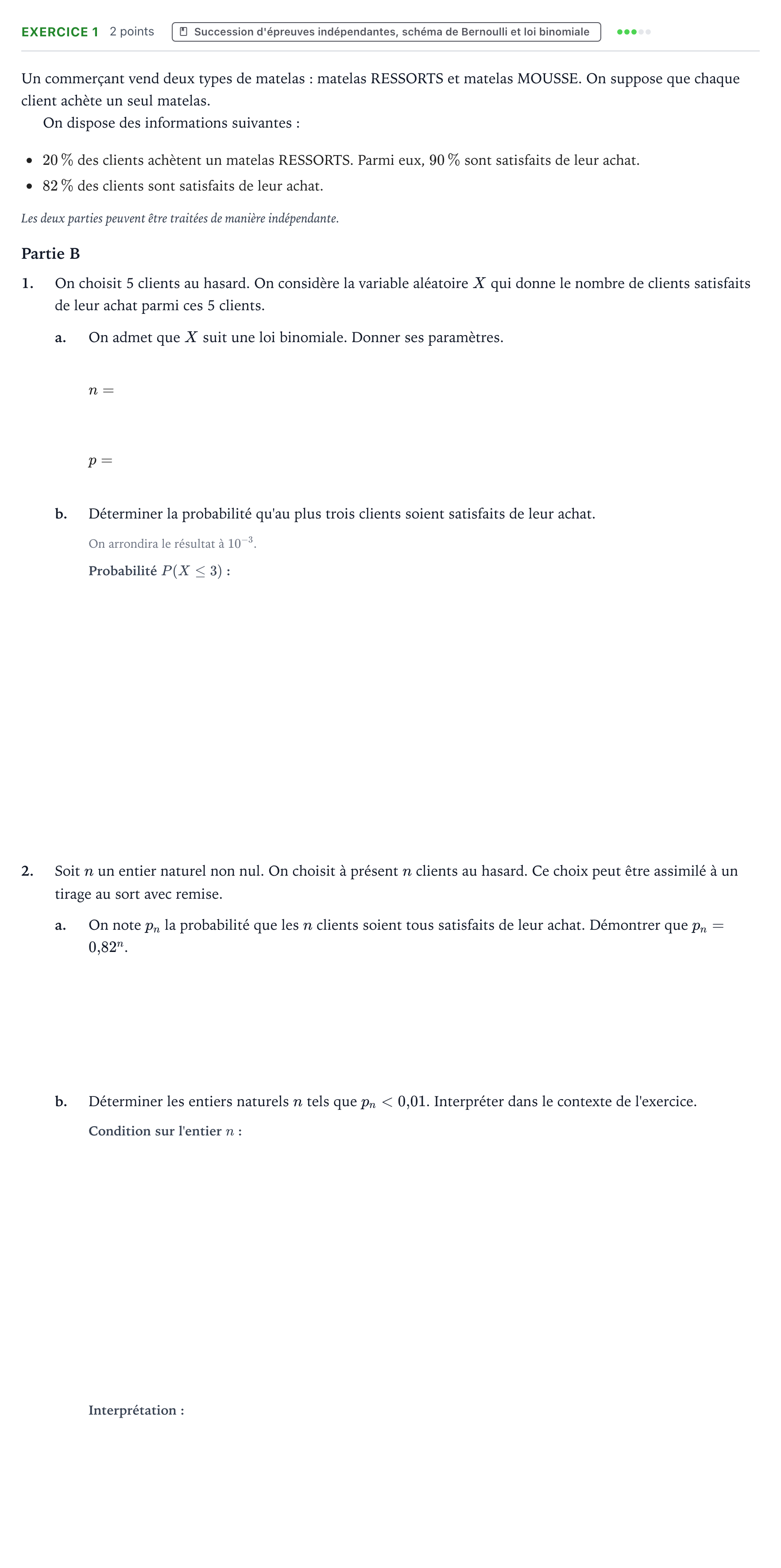Énoncé: Exercice 1 - Succession d'épreuves indépendantes,… · Bac Mathématiques La Réunion 2023 (jour 2)