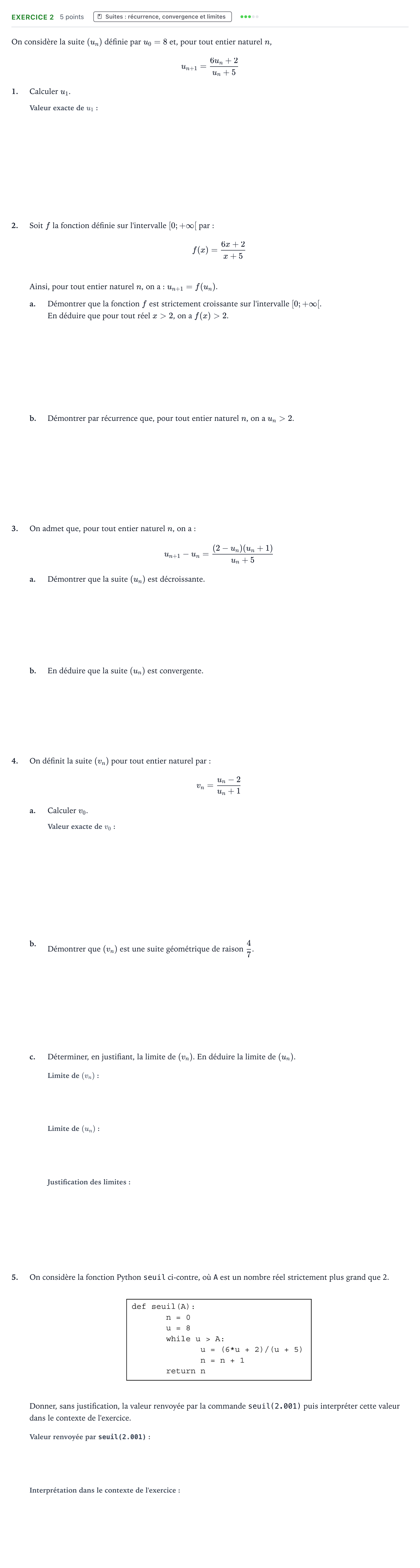 Énoncé: Exercice 2 · Bac Mathématiques La Réunion 2023 (jour 2)