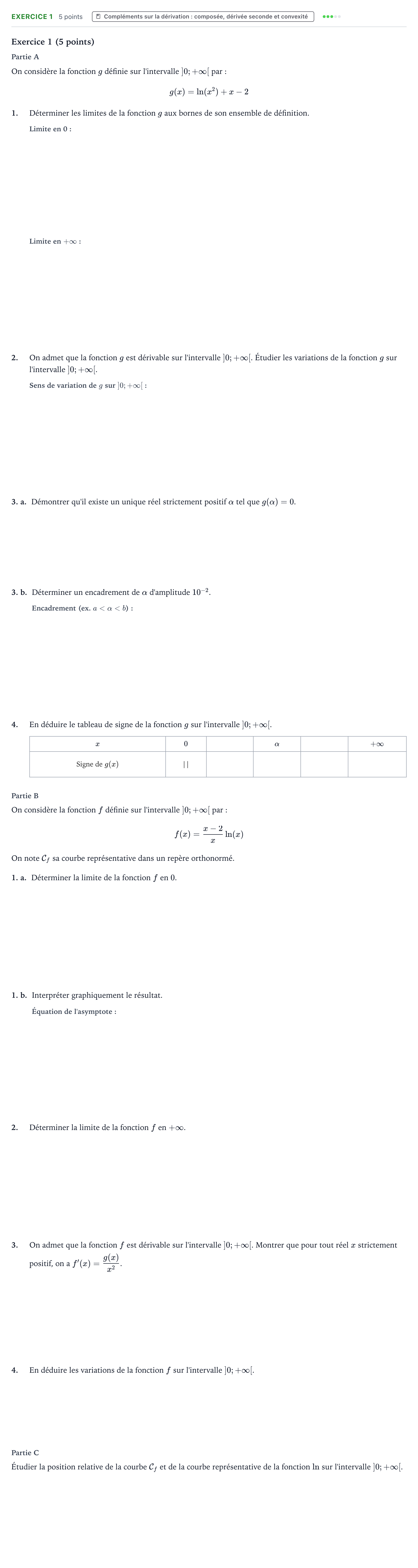 Énoncé: Exercice 1 · Bac Mathématiques Liban 2023 (jour 1)