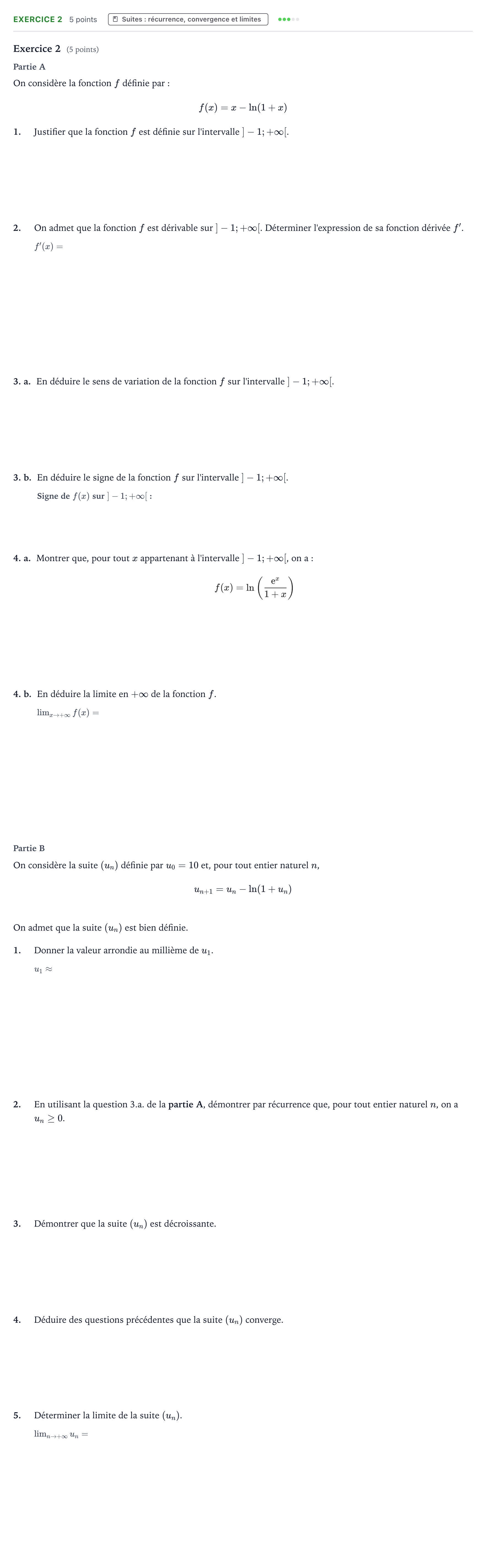 Énoncé: Exercice 2 · Bac Mathématiques Liban 2023 (jour 2)