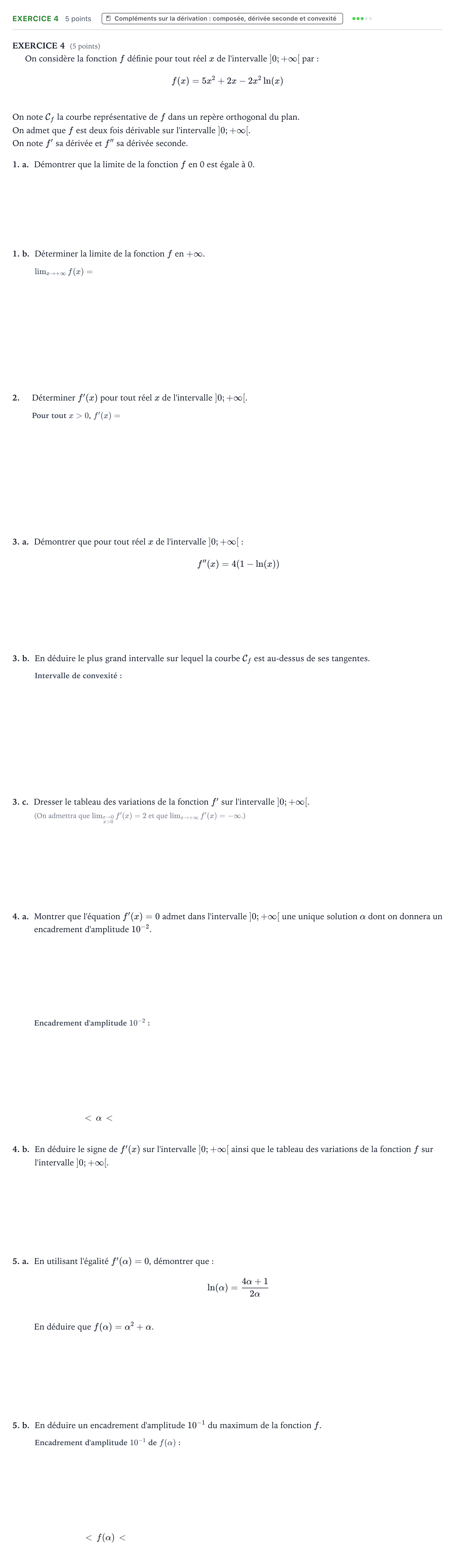 Énoncé: Exercice 4 · Bac Mathématiques Nouvelle-Calédonie 2023 (jour 1)