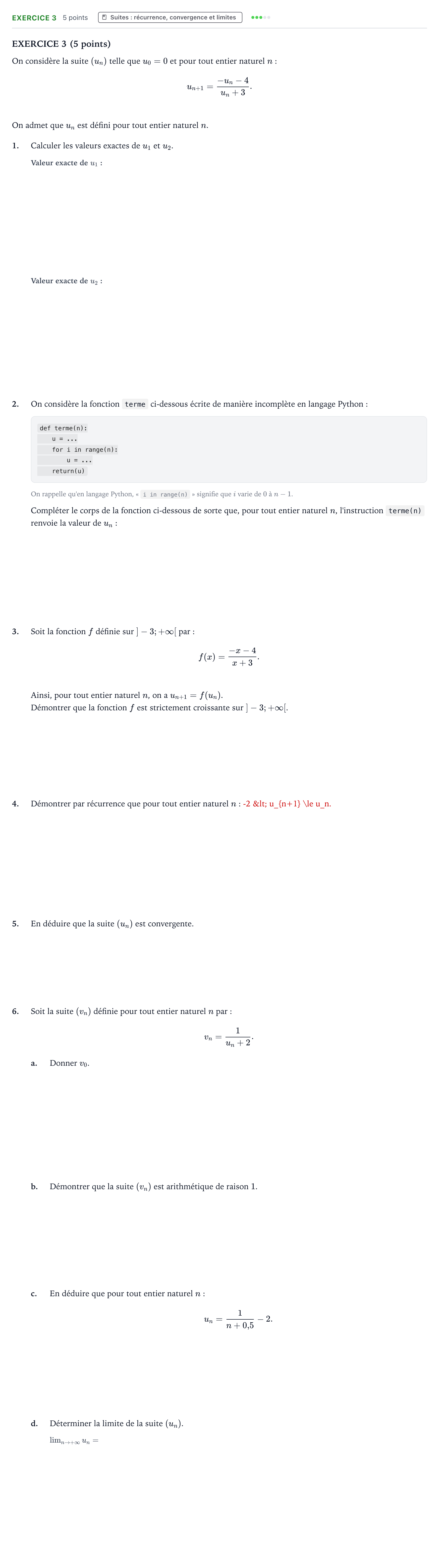 Énoncé: Exercice 3 · Bac Mathématiques Nouvelle-Calédonie 2023 (jour 2)