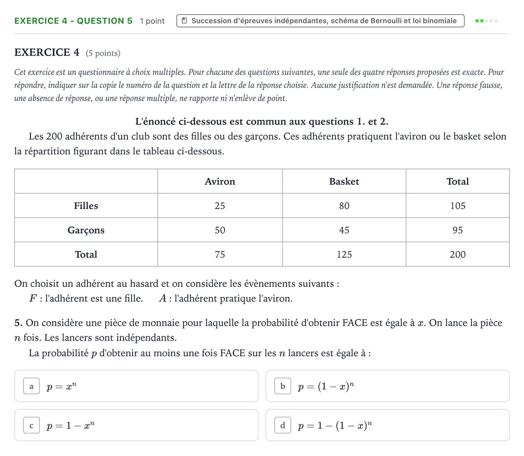 Énoncé: Exercice 4 - Question 5 · Bac Mathématiques Nouvelle-Calédonie 2023 (jour 2)