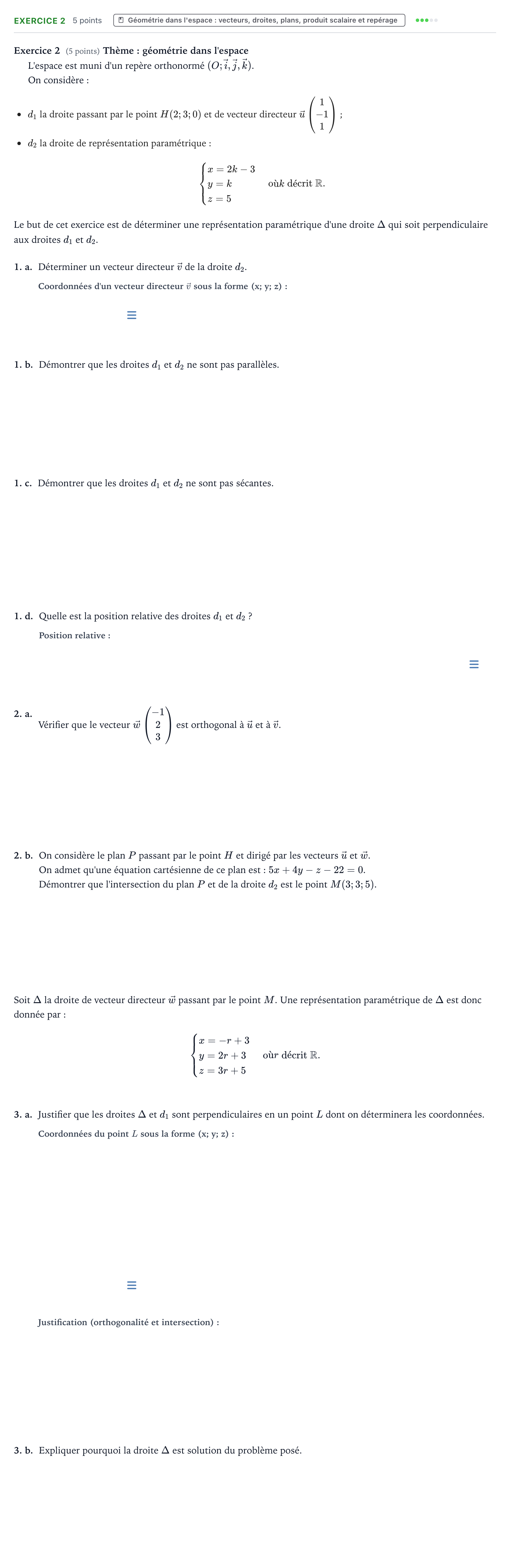Énoncé: Exercice 2 · Bac Mathématiques Polynésie 2023 (jour 1)