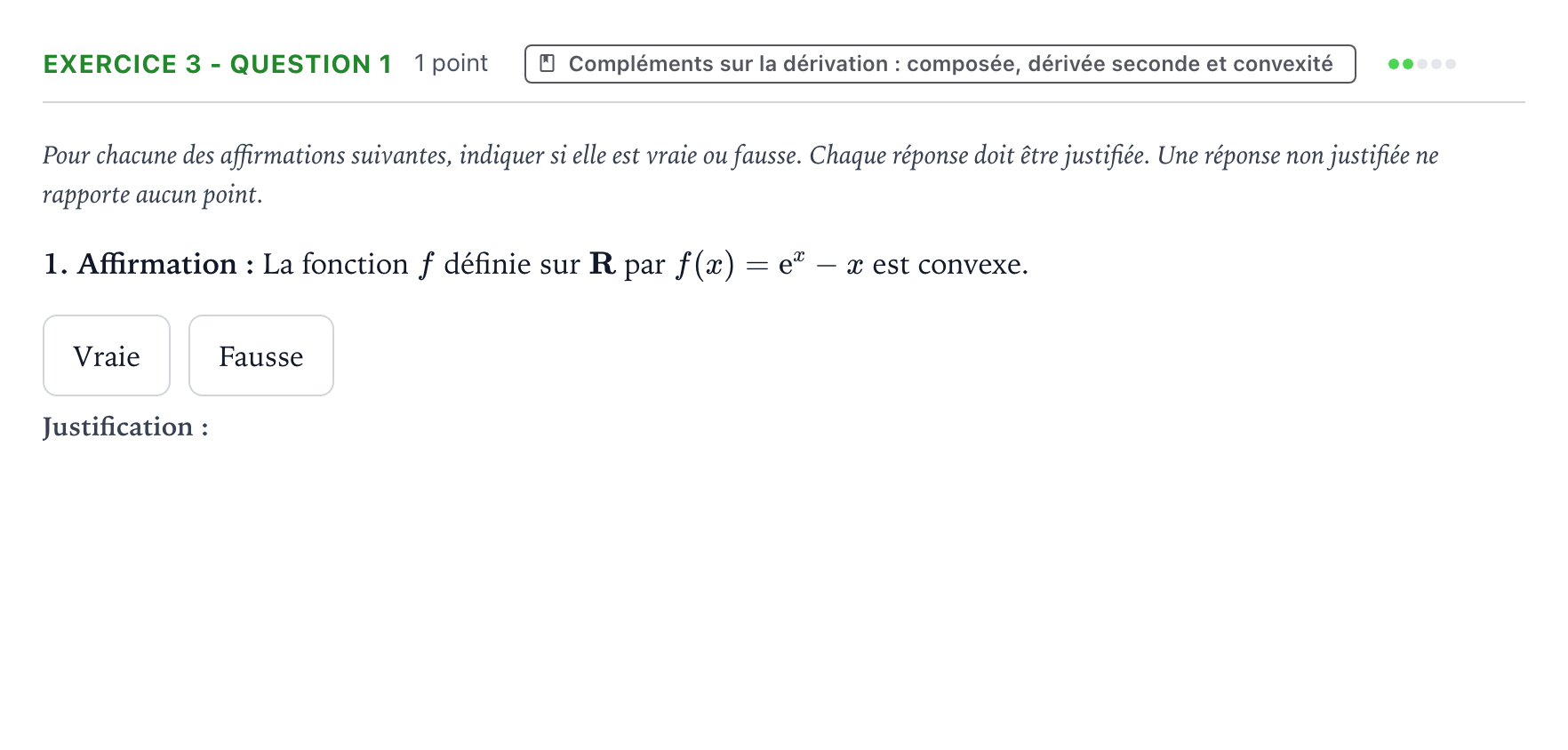 Énoncé: Exercice 3 - Question 1 · Bac Mathématiques Polynésie 2023 (jour 1)