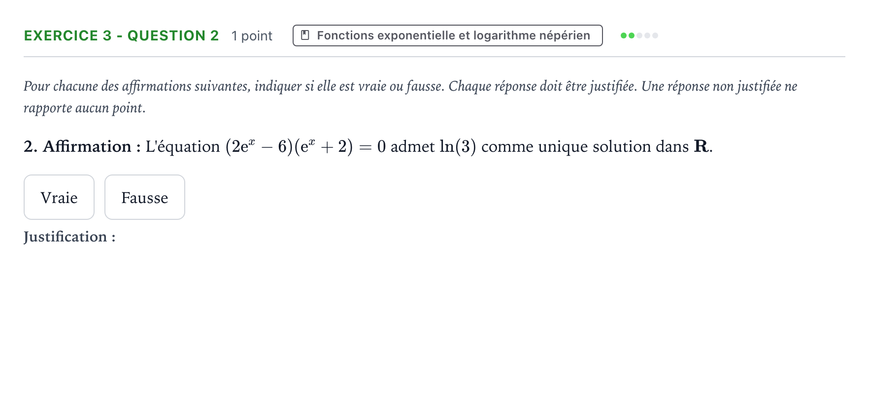 Énoncé: Exercice 3 - Question 2 · Bac Mathématiques Polynésie 2023 (jour 1)