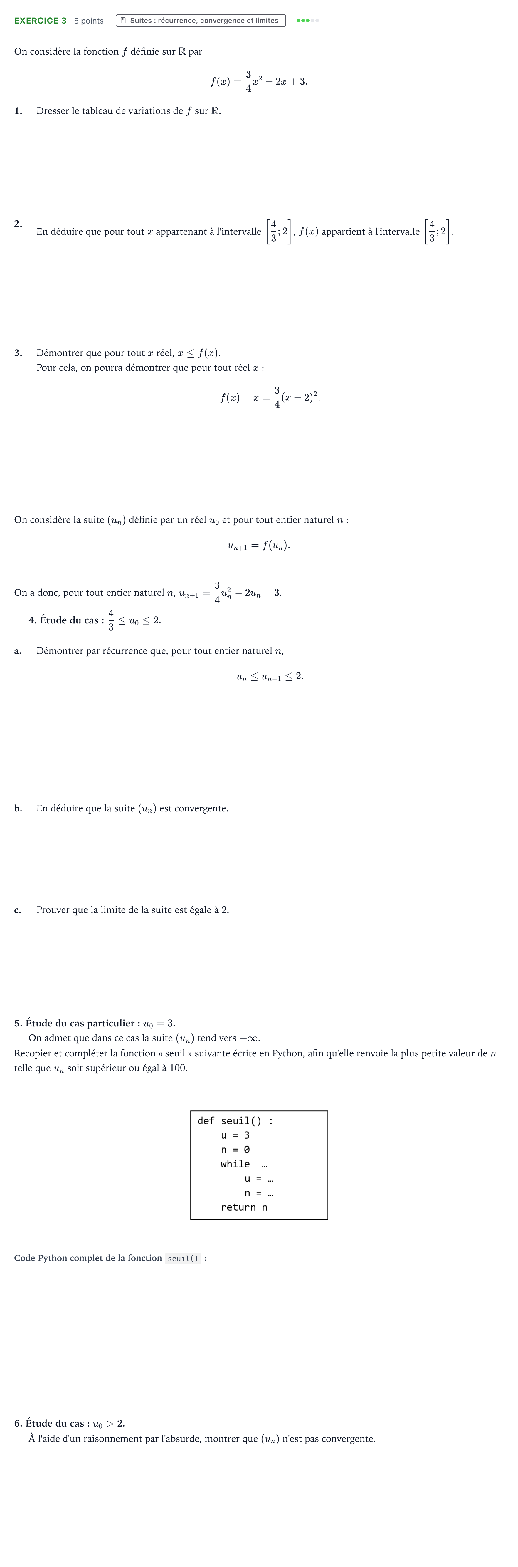 Énoncé: Exercice 3 · Bac Mathématiques Polynésie jour 1 - Remplacement 2023