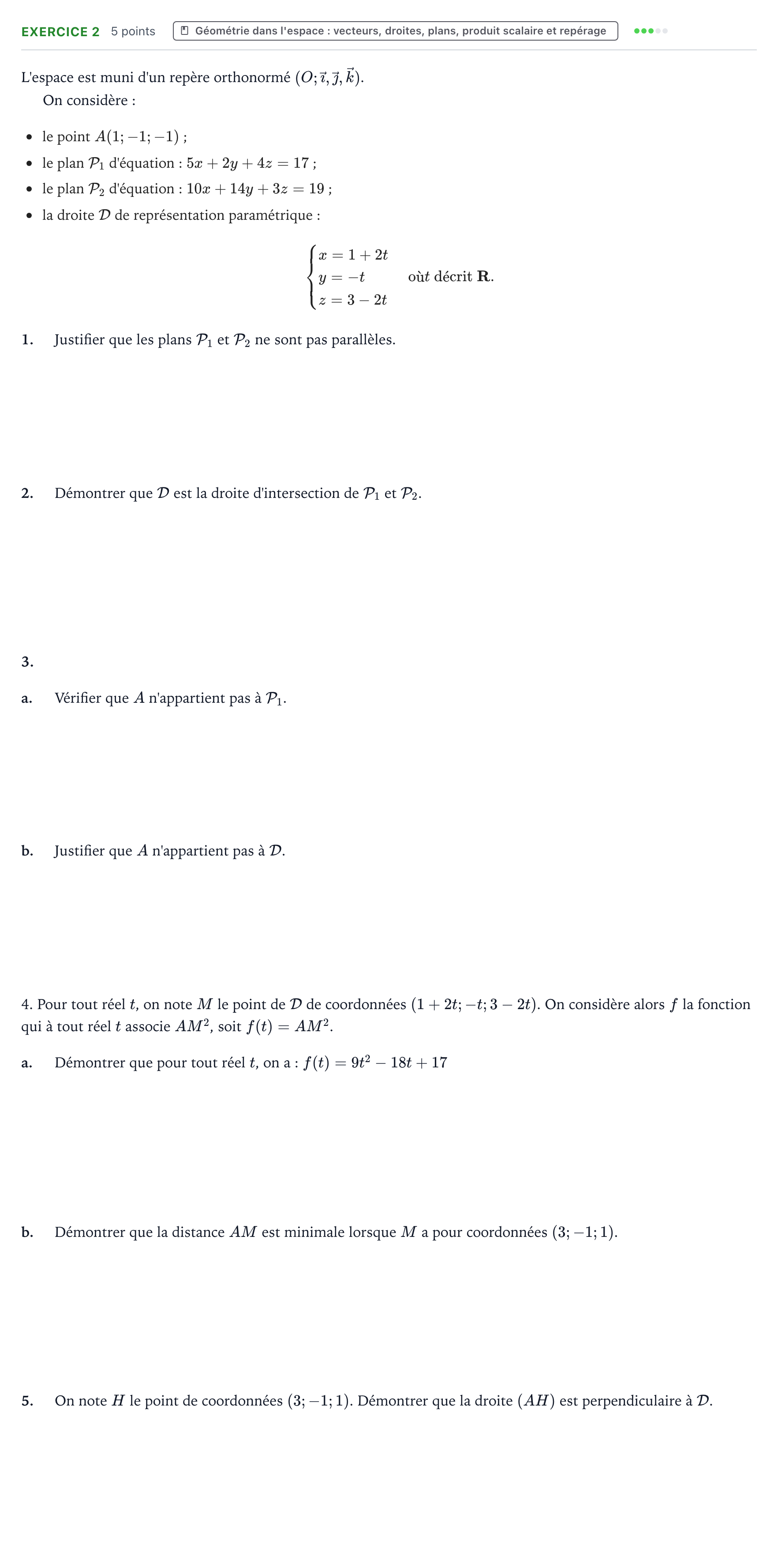 Énoncé: Exercice 2 · Bac Mathématiques Polynésie 2023 (jour 2)