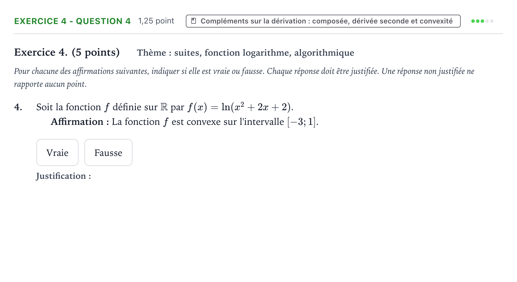 Énoncé: Exercice 4 - Question 4 · Bac Mathématiques Polynésie 2023 (jour 2)