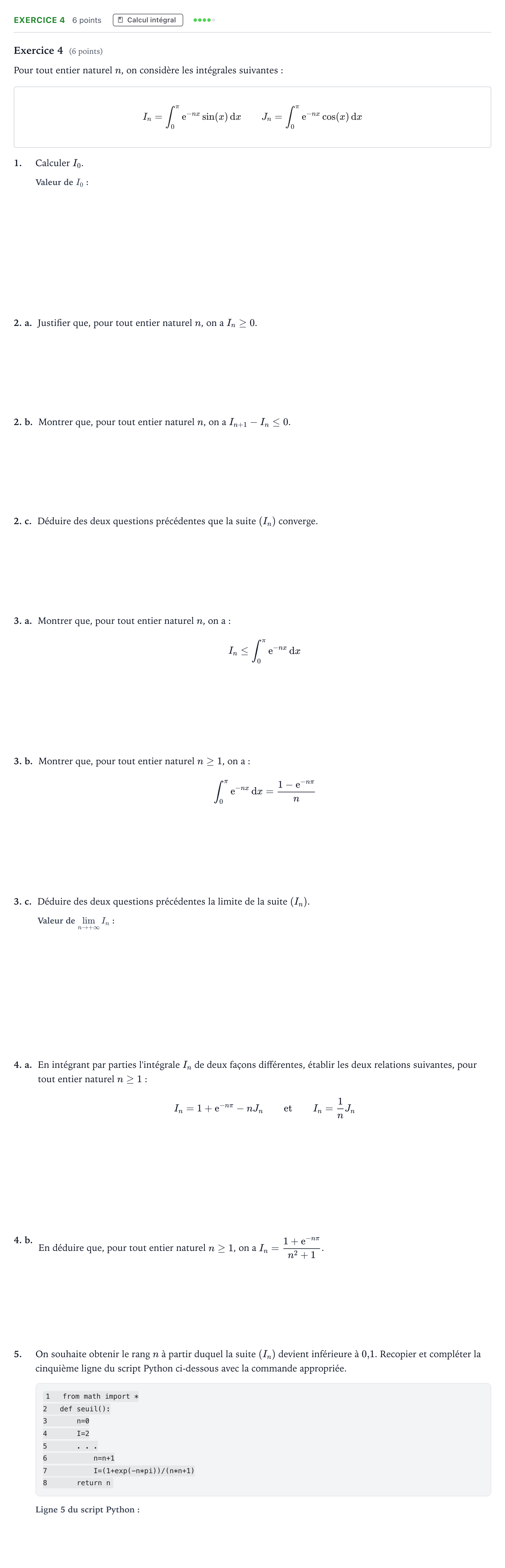 Énoncé: Exercice 4 · Bac Mathématiques Amérique du Nord 2024 (jour 1)