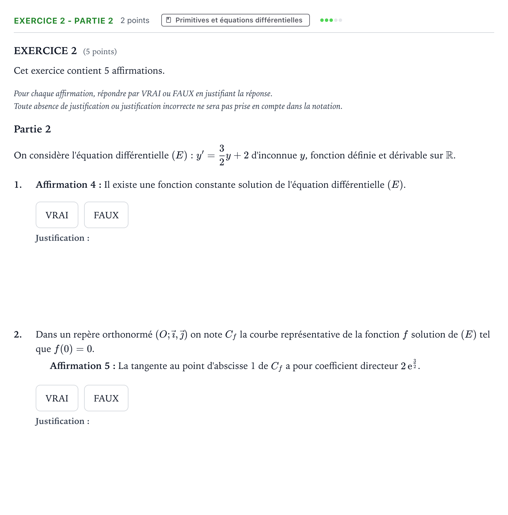 Énoncé: Exercice 2 - Partie 2 · Bac Mathématiques Amérique du Sud 2024 (jour 2)