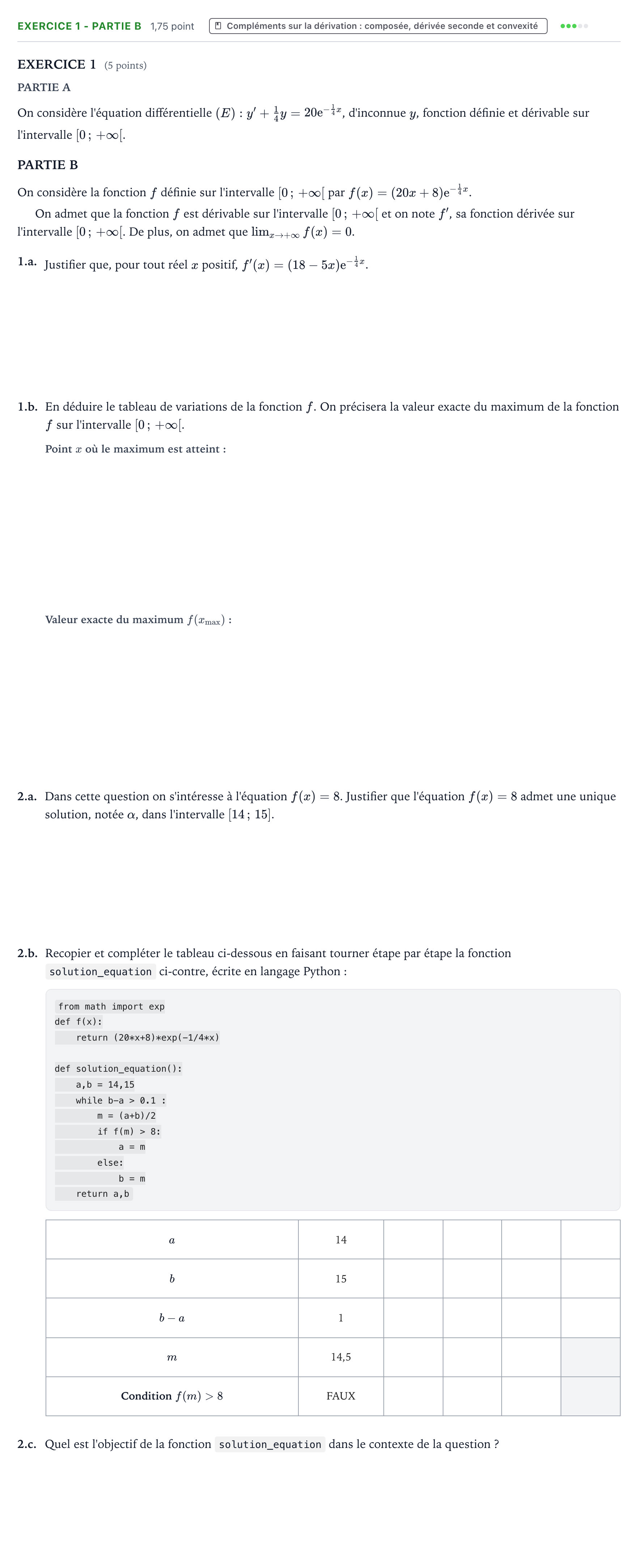 Énoncé: Exercice 1 - Partie B · Bac Mathématiques Amérique du Sud 2024 (jour 1)