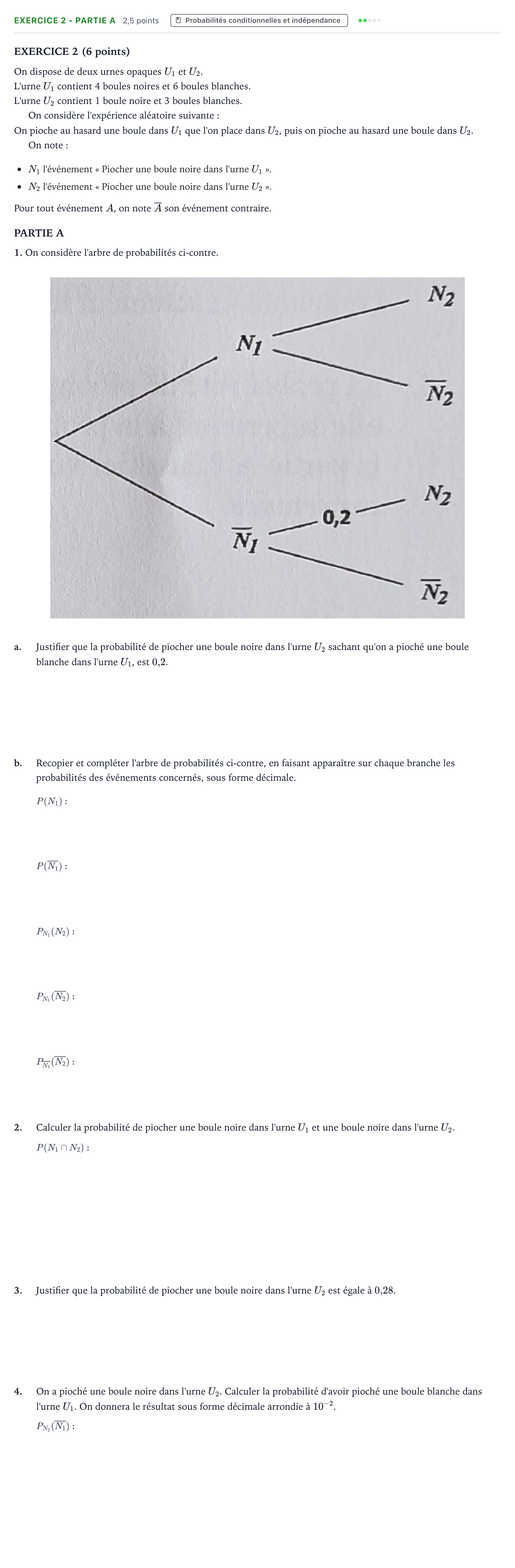 Énoncé: Exercice 2 - Partie A · Bac Mathématiques Amérique du Sud 2024 (jour 1)