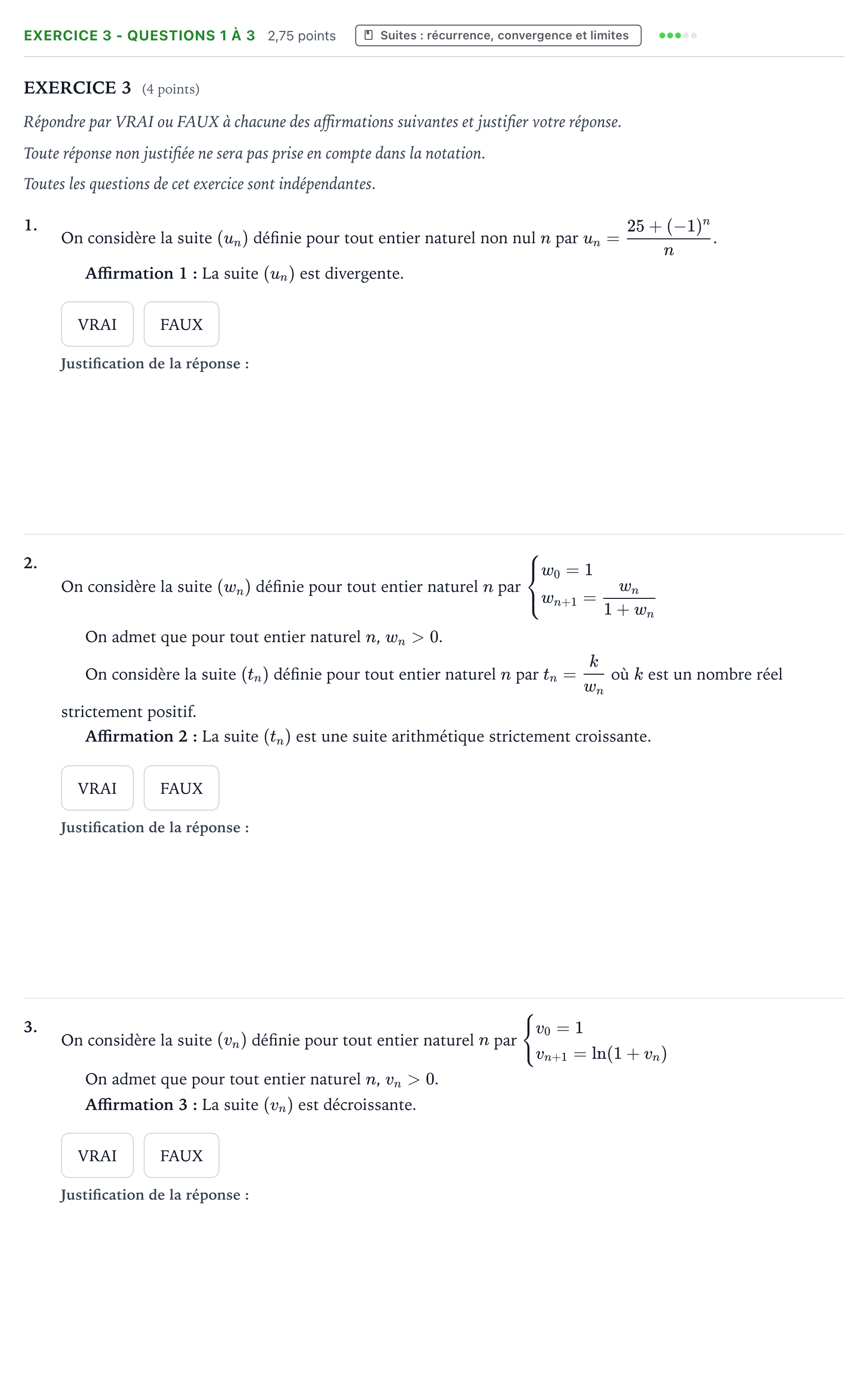 Énoncé: Exercice 3 - Questions 1 à 3 · Bac Mathématiques Amérique du Sud 2024 (jour 1)
