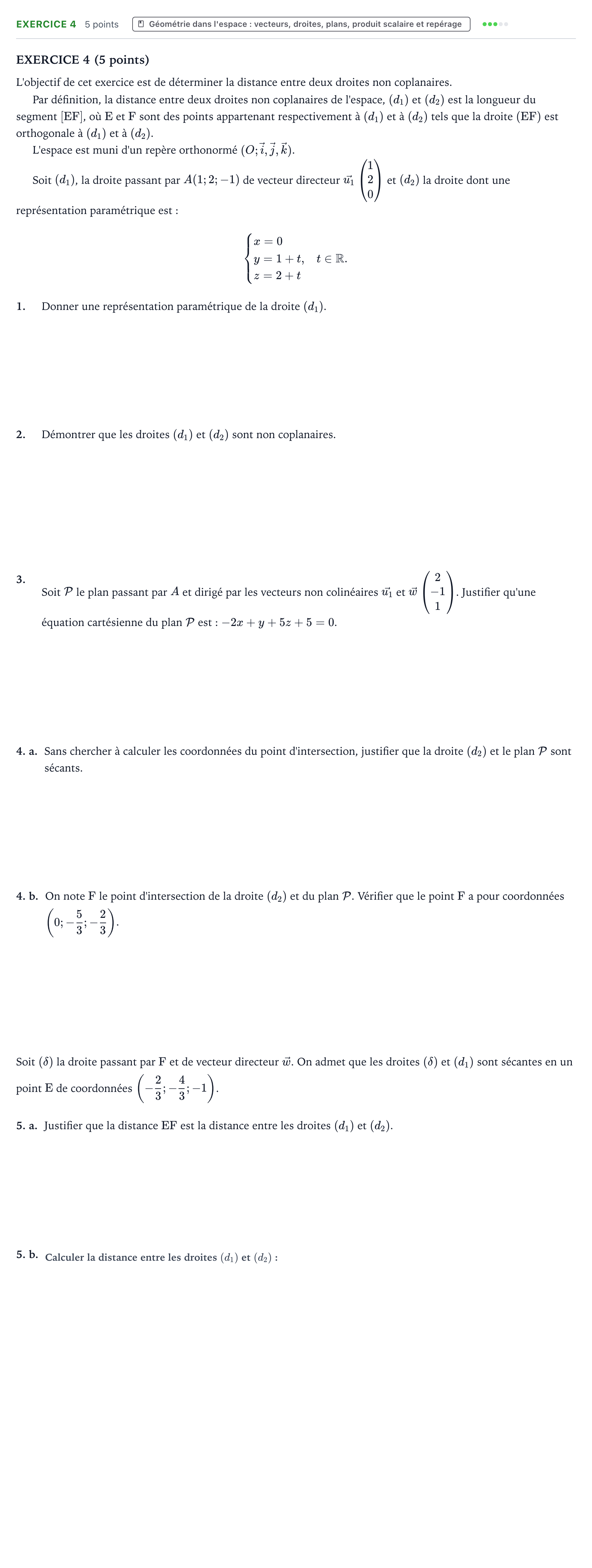 Énoncé: Exercice 4 · Bac Mathématiques Amérique du Sud 2024 (jour 1)