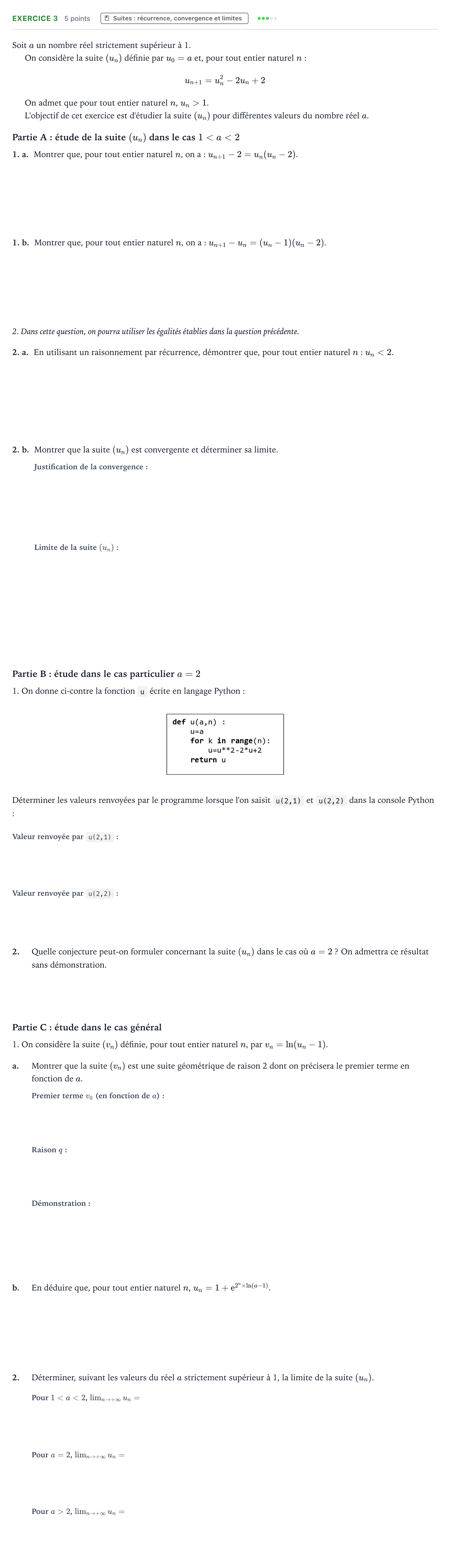 Énoncé: Exercice 3 · Bac Mathématiques Métropole 2 Bis 2024