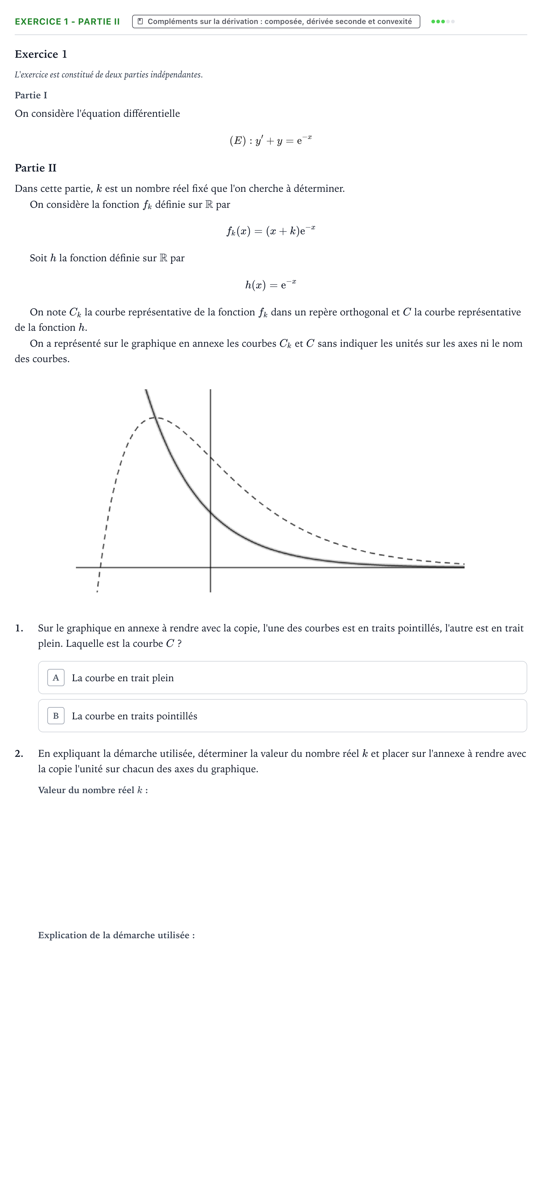 Énoncé: Exercice 1 - Partie II · Bac Mathématiques Sujets zéro et spécimens sujet 2024 (sujet 1)