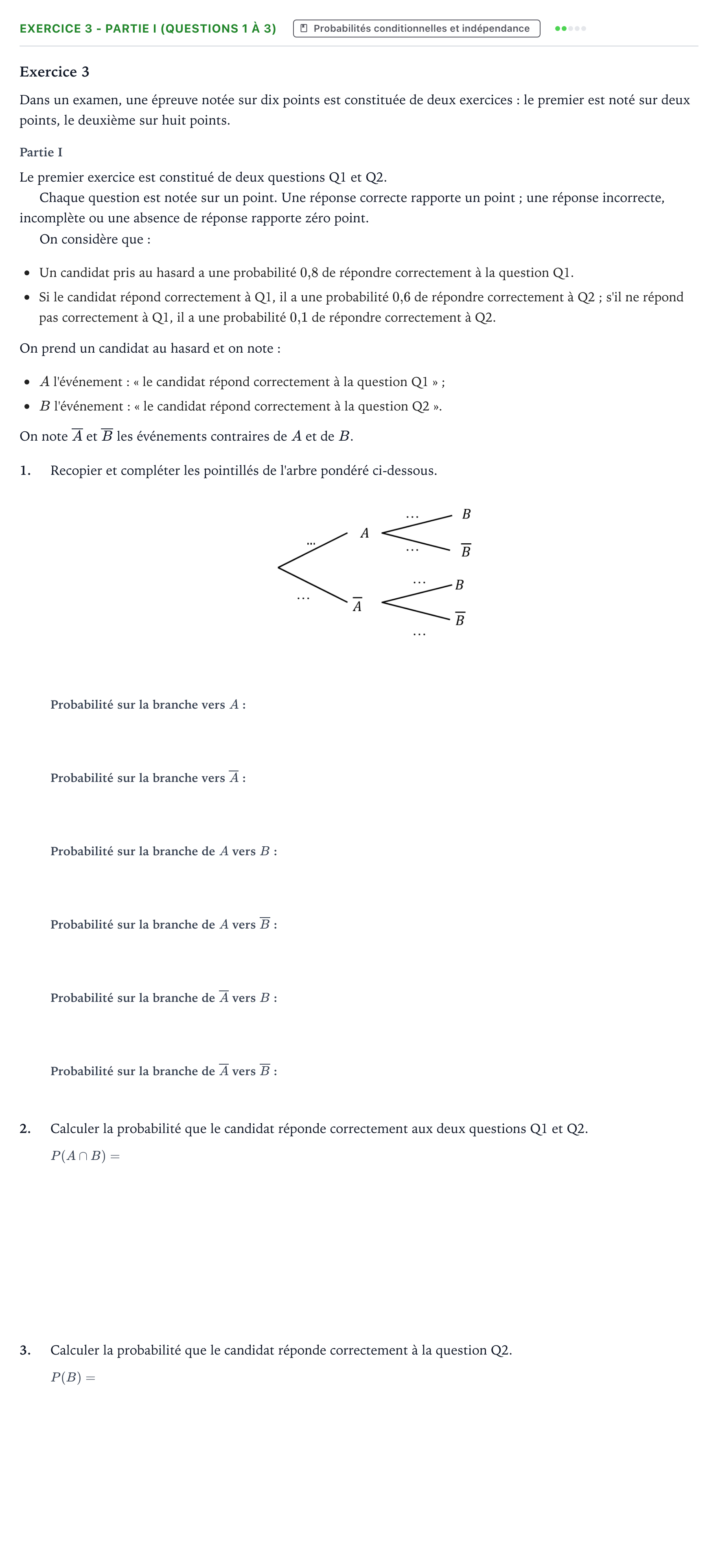 Énoncé: Exercice 3 - Partie I (Questions 1 à 3) · Bac Mathématiques Sujets zéro et spécimens sujet 2024 (sujet 1)