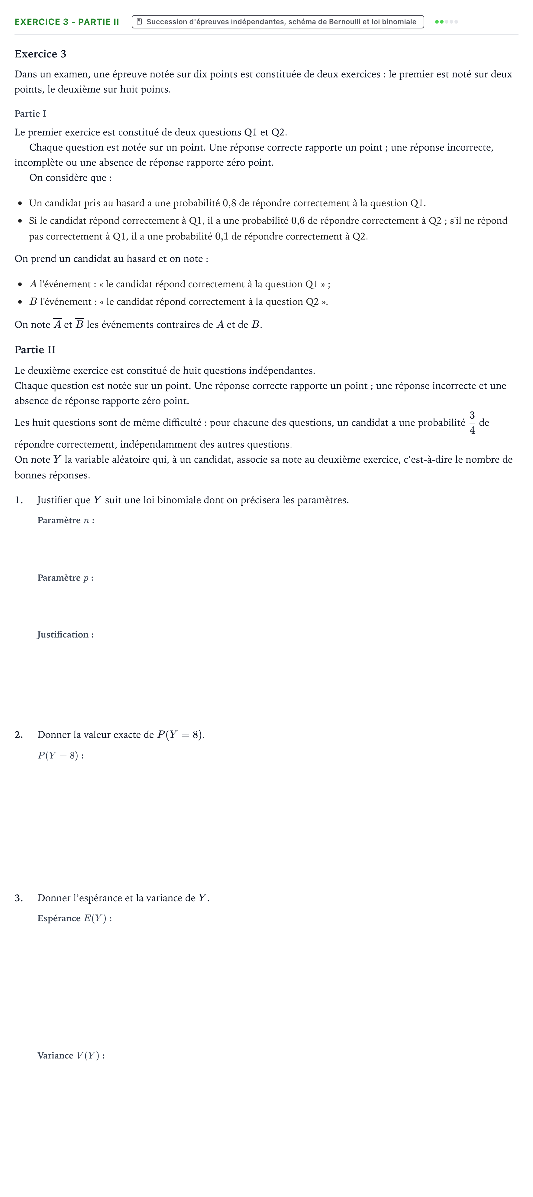 Énoncé: Exercice 3 - Partie II · Bac Mathématiques Sujets zéro et spécimens sujet 2024 (sujet 1)