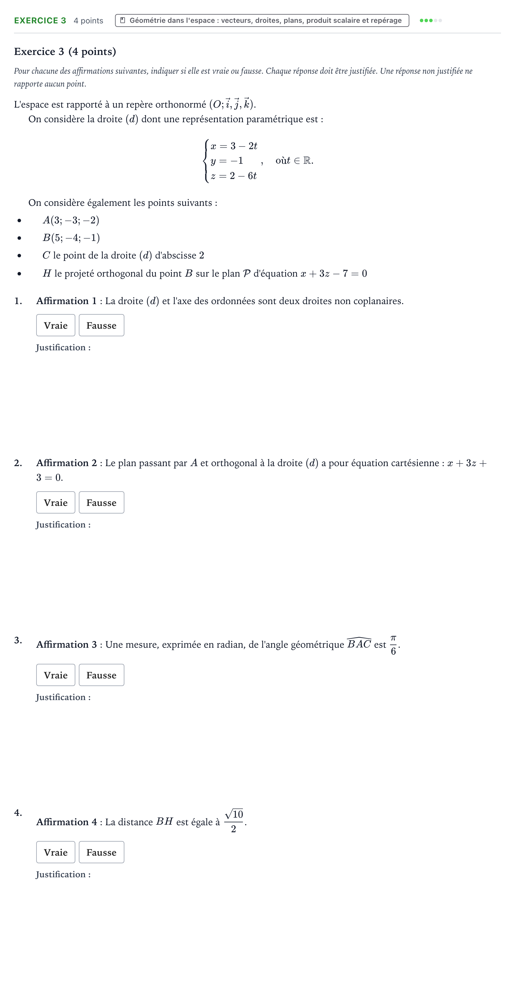 Énoncé: Exercice 3 · Bac Mathématiques Amérique du Nord 2025 (jour 1)