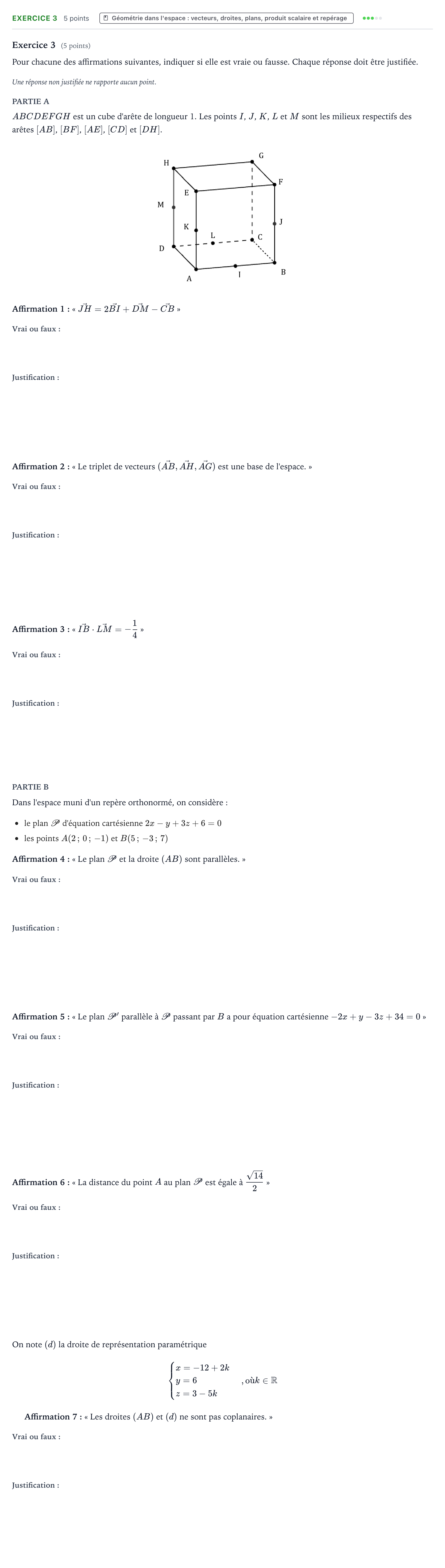 Énoncé: Exercice 3 · Bac Mathématiques Amérique du Nord 2025 (jour 2)