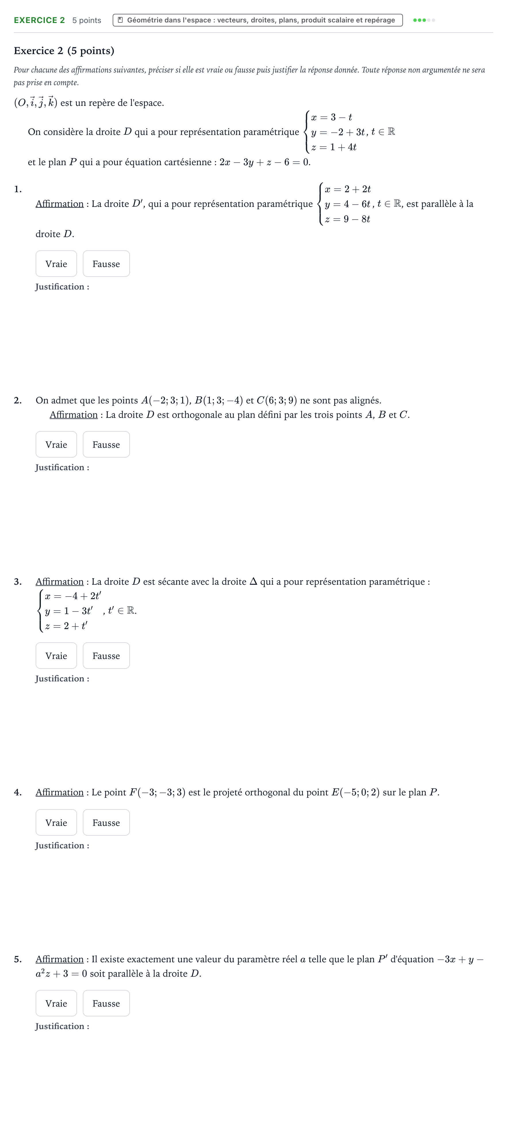 Énoncé: Exercice 2 · Bac Mathématiques Amérique du Nord 2025 (jour 2 bis)