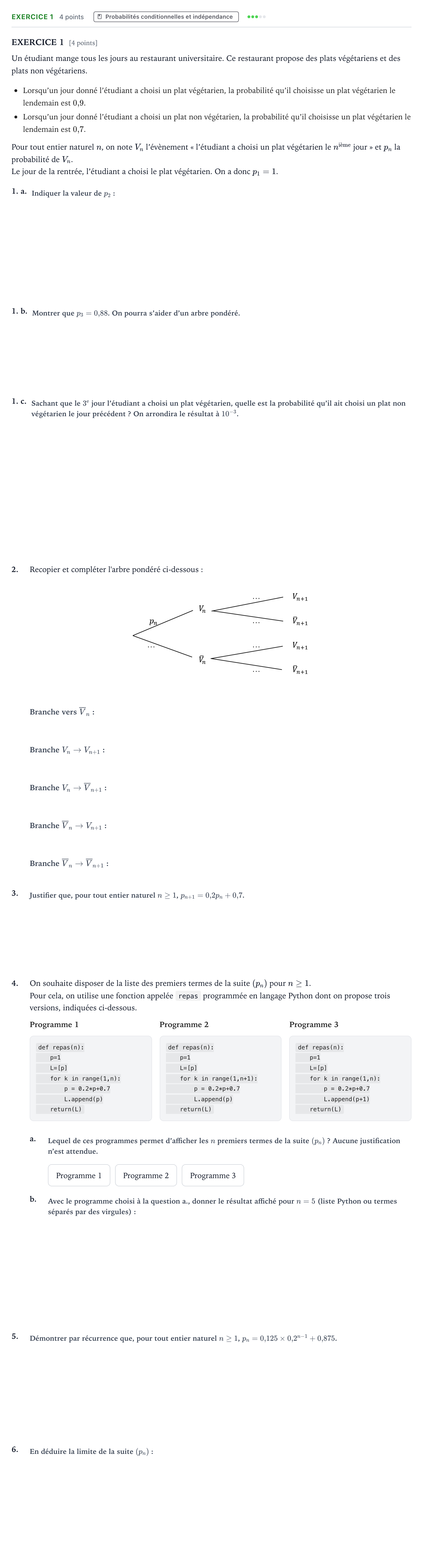Énoncé: Exercice 1 · Bac Mathématiques Amérique du Sud 2025 (jour 1)