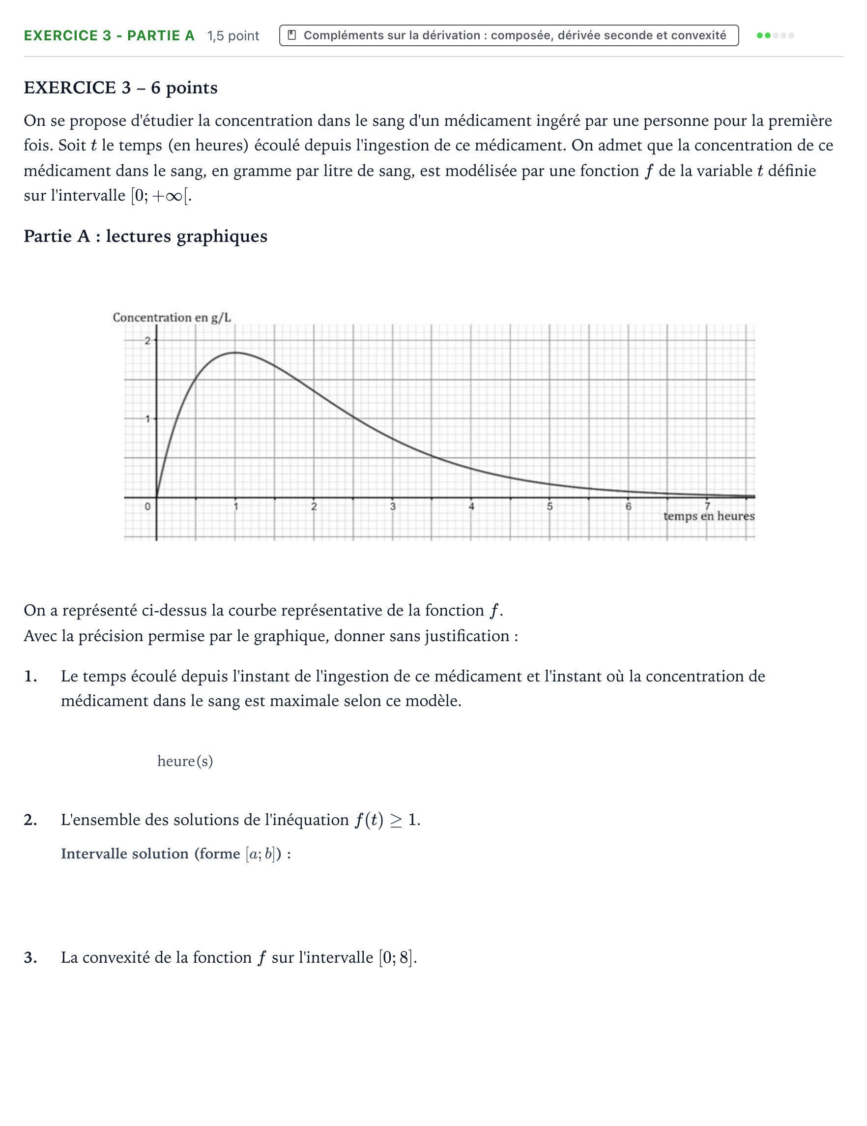 Énoncé: Exercice 3 - Partie A · Bac Mathématiques Amérique du Sud 2025 (jour 1)