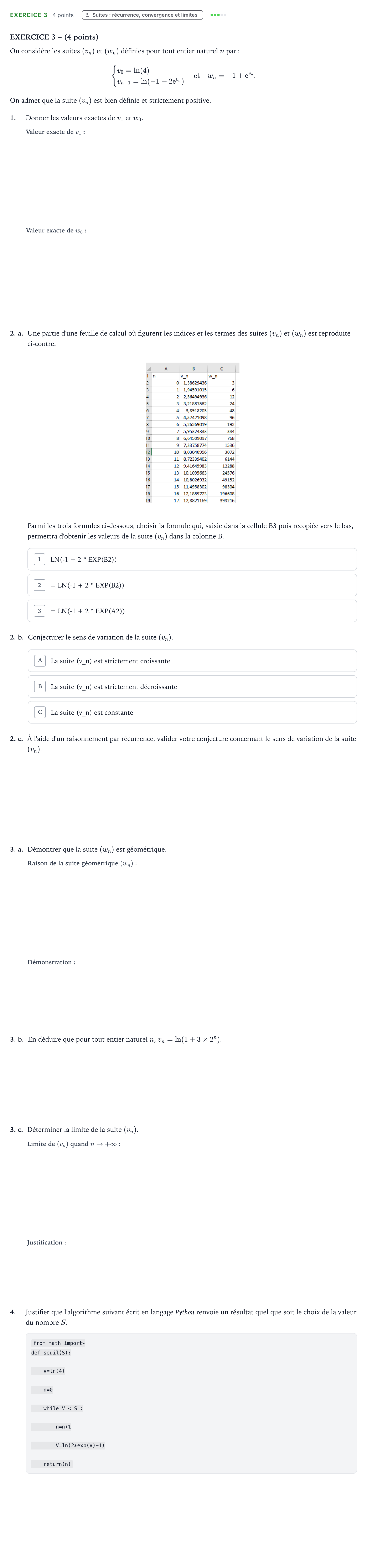 Énoncé: Exercice 3 · Bac Mathématiques Amérique du Sud 2025 (jour 2)
