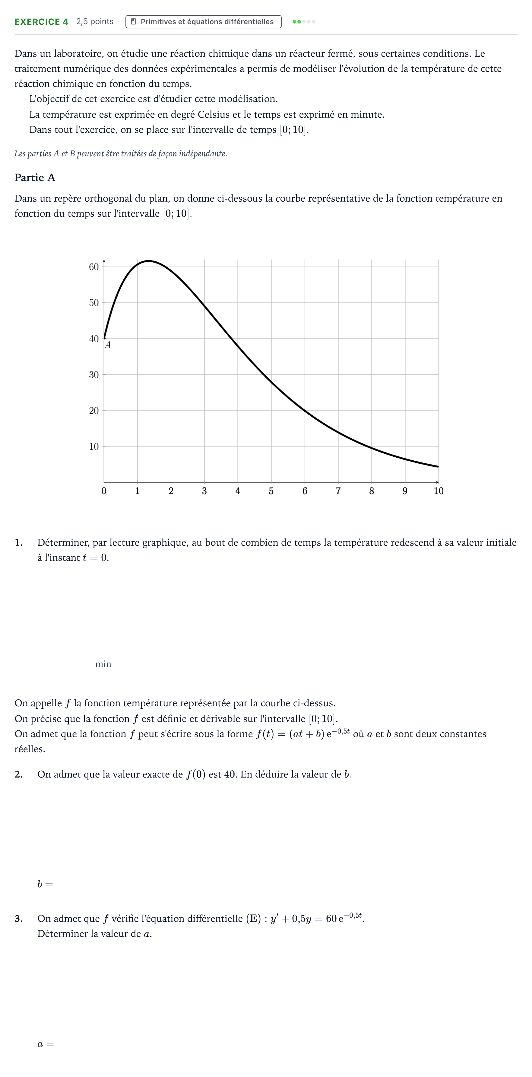 Énoncé: Exercice 4 - Primitives et équations différentiel… · Bac Mathématiques Asie 2025 (jour 2)