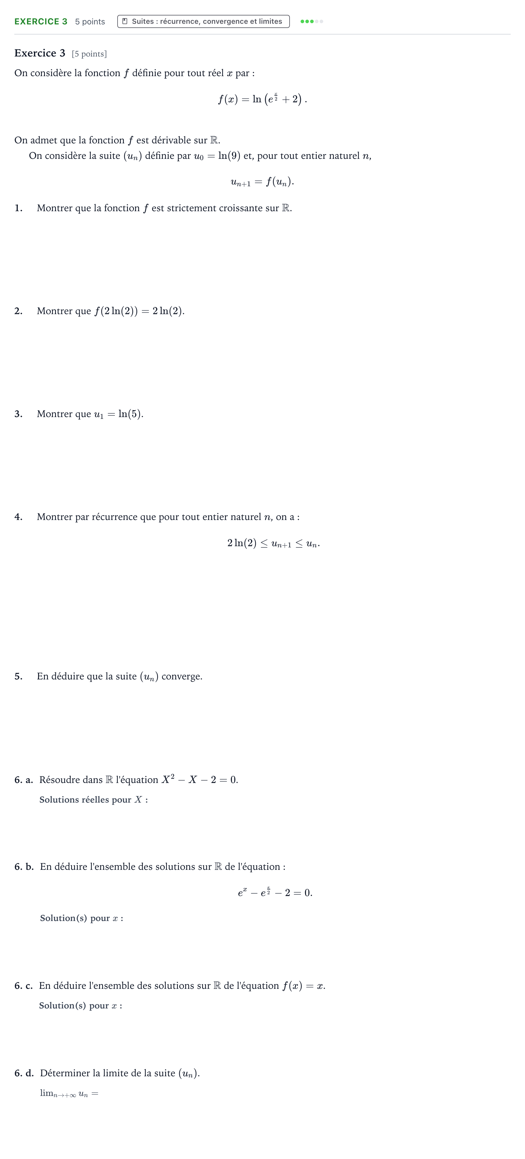 Énoncé: Exercice 3 · Bac Mathématiques Nouvelle-Calédonie 2025 (jour 2)