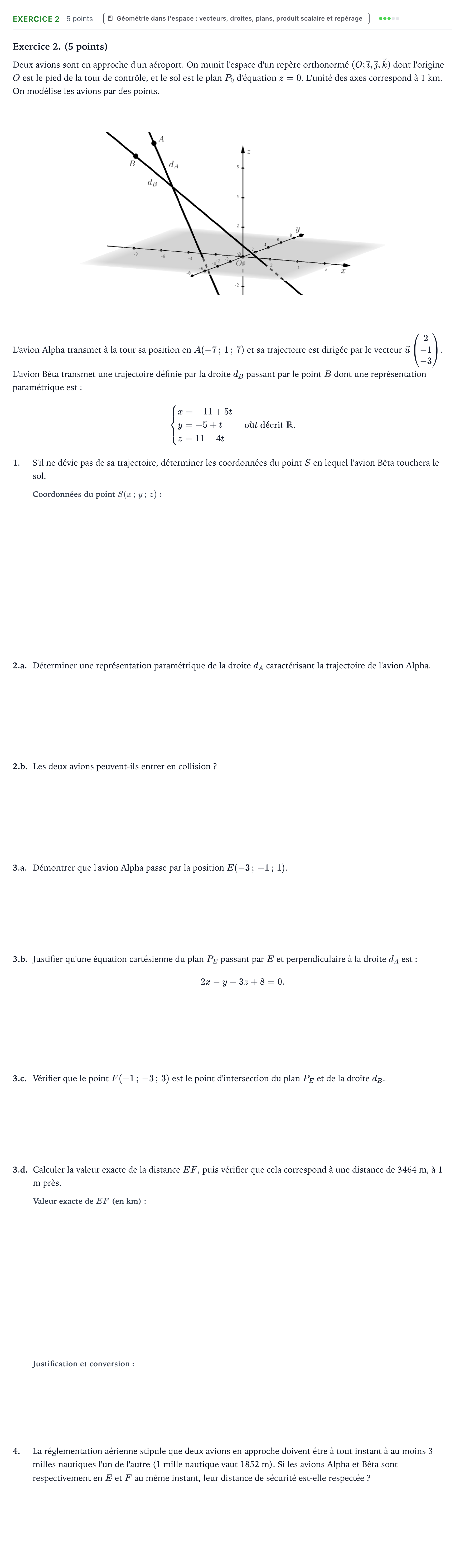 Énoncé: Exercice 2 · Bac Mathématiques Polynésie 2025 (jour 1)