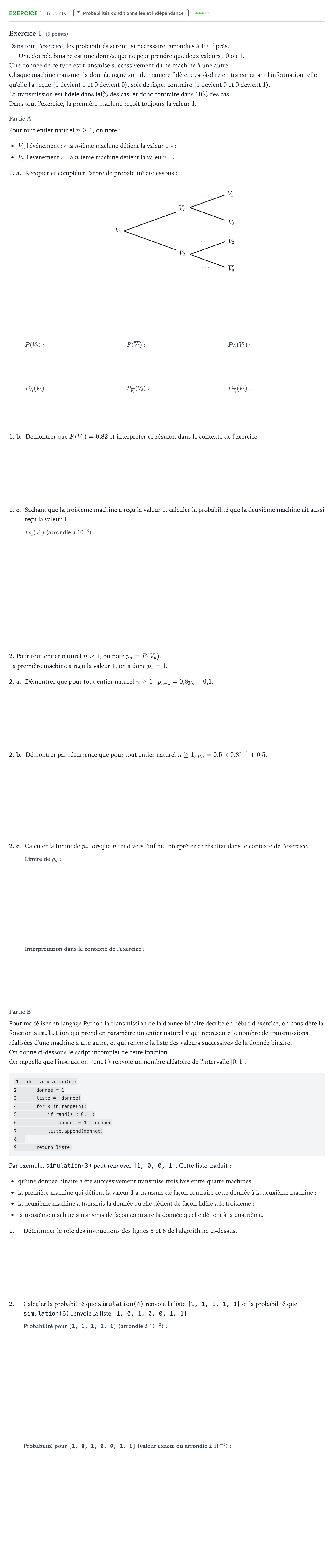 Énoncé: Exercice 1 · Bac Mathématiques Polynésie 2025 (jour 2)