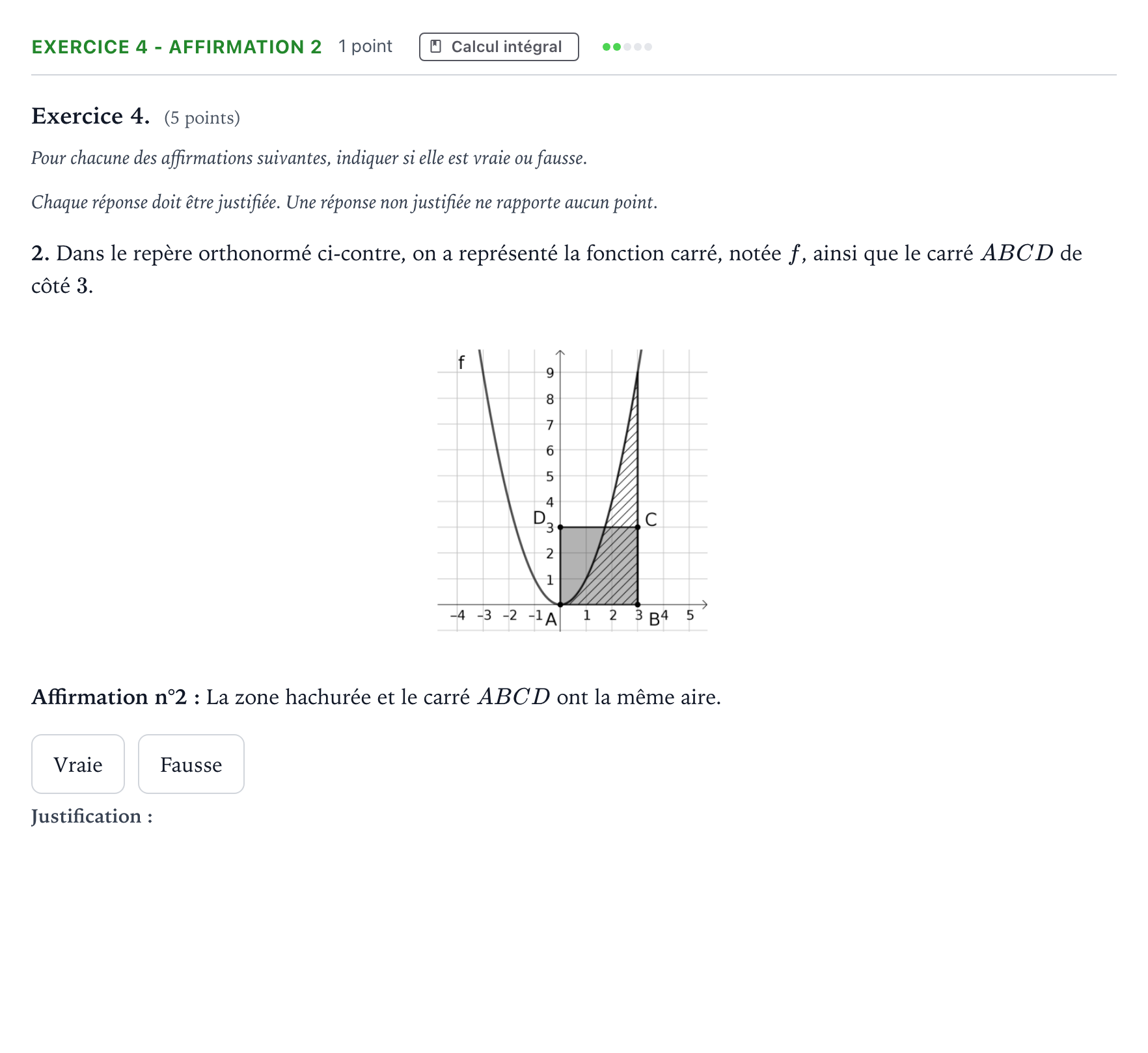 Énoncé: Exercice 4 - Affirmation 2 · Bac Mathématiques Polynésie 2025 (jour 2)