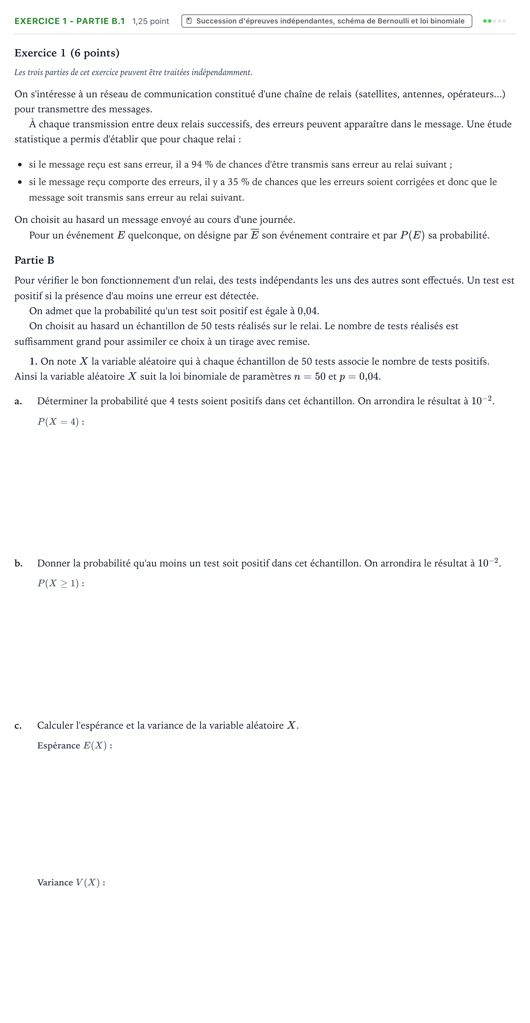 Énoncé: Exercice 1 - Partie B.1 · Bac Mathématiques Antilles-Guyane 2026 (jour 2)